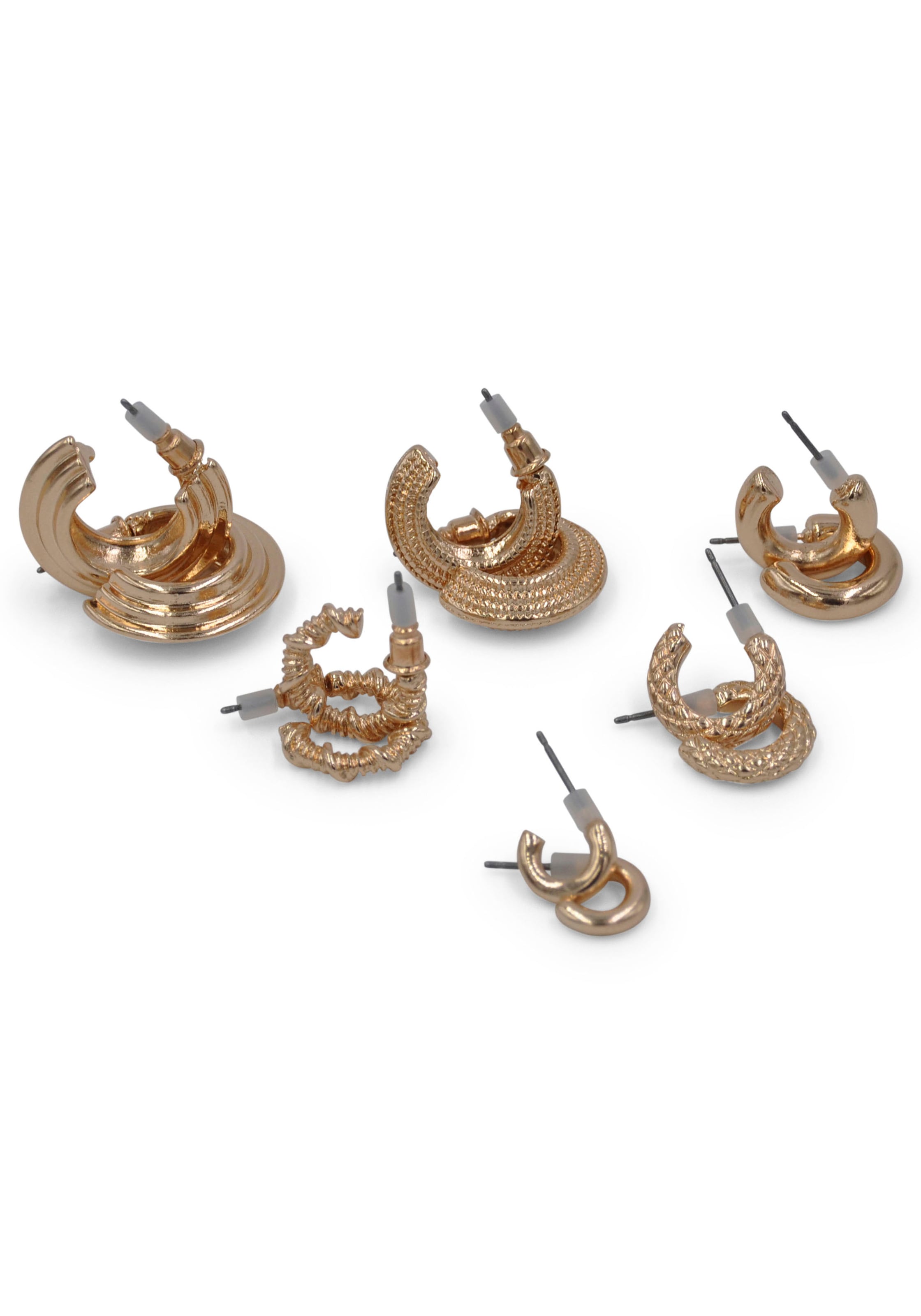 Ohrstecker-Set »Halbcreolen Set goldfarben«, (Set, 12 tlg.)