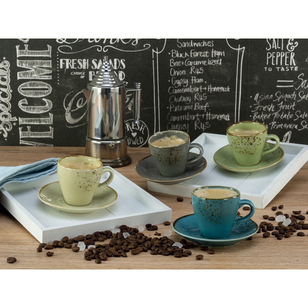 CreaTable Espressotasse »Kaffeetasse NATURE COLLECTION«, (Set, 8 tlg.)