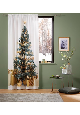 Vorhang »Xmas Tree W/LED«, (1 St.), Blickdicht, Tannenbaum, weihnachtlich, HxB:...