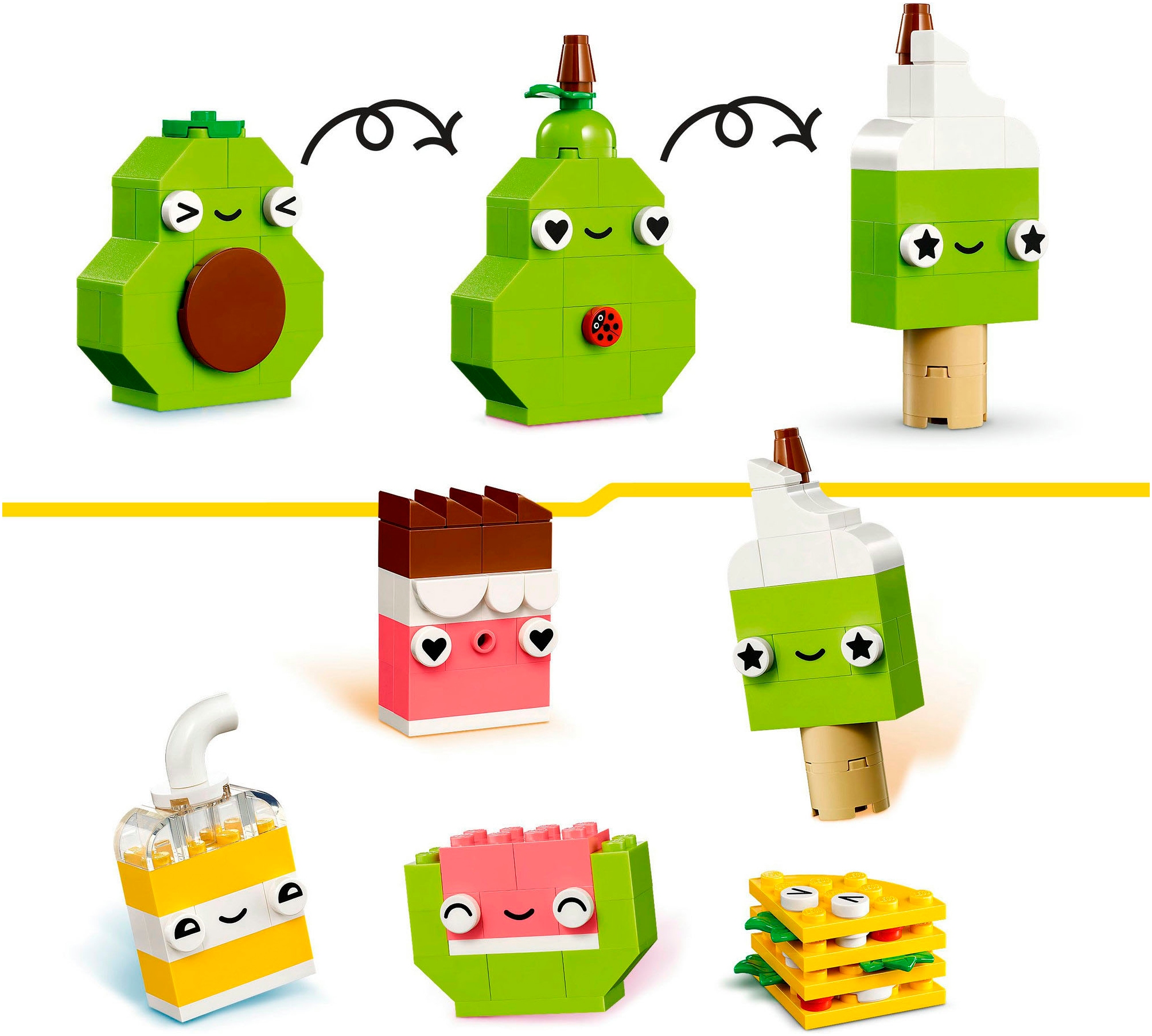 LEGO® Konstruktionsspielsteine »Kreativer Snack Bauspaß (11039), LEGO Classic«, (150 St.), Made in Europe