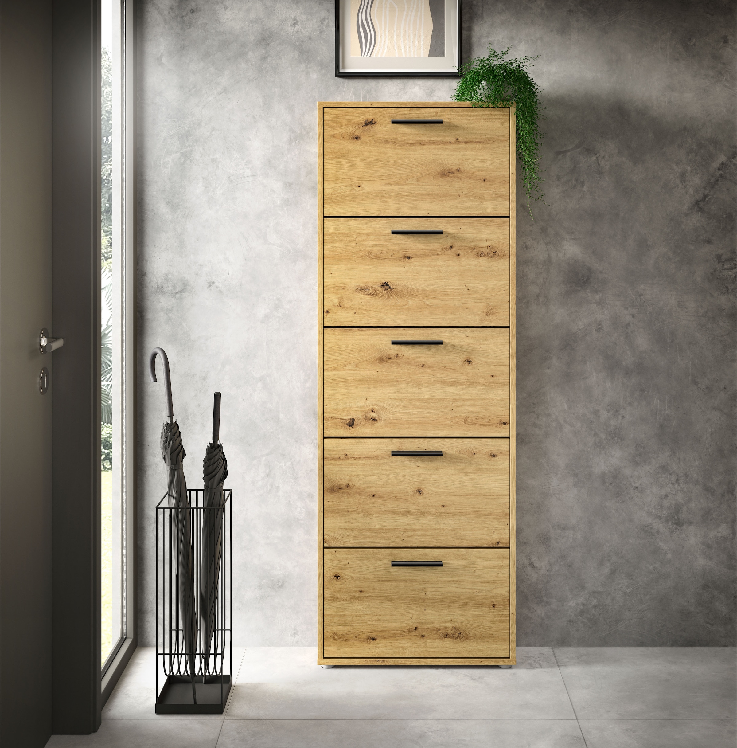 Hbz Schuhkommode »Sam Schuhkipper in braun, Größe B/H/T: 59 cm x 169 cm x 17 cm