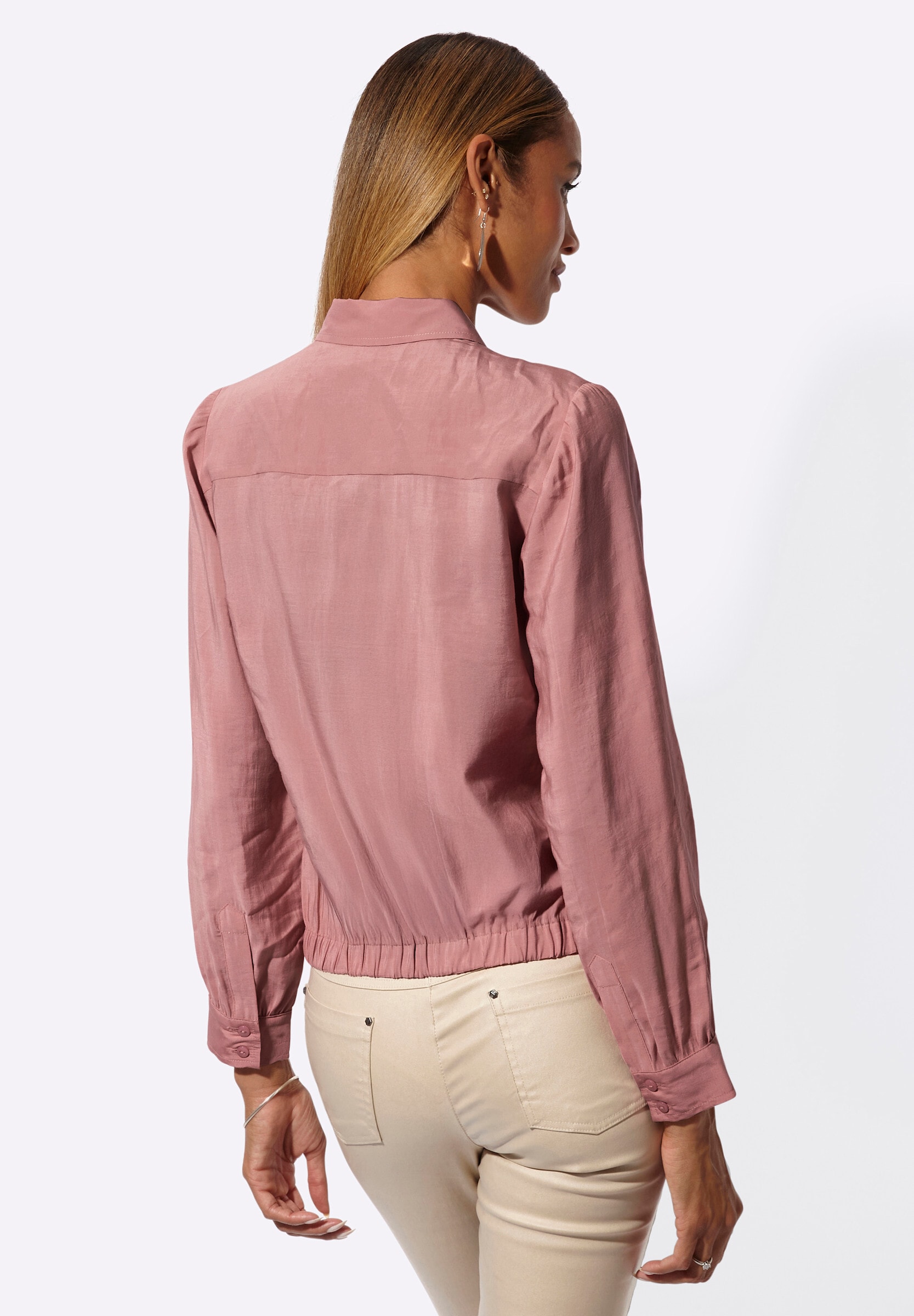 creation L Klassische Bluse »Modal-Bluse Hemdbluse mit Ziersteinchen«