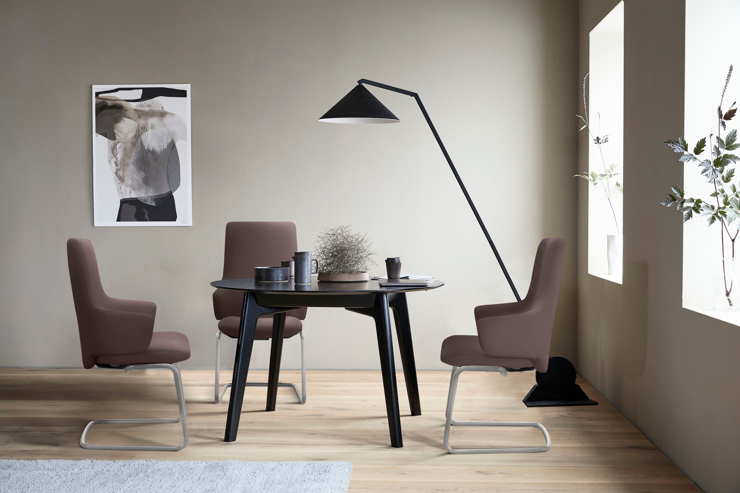 Stressless® Polsterstuhl »Laurel«, Leder PALOMA, High Back mit Armlehne, Größe L, mit Beinen aus Stahl in Chrom matt
