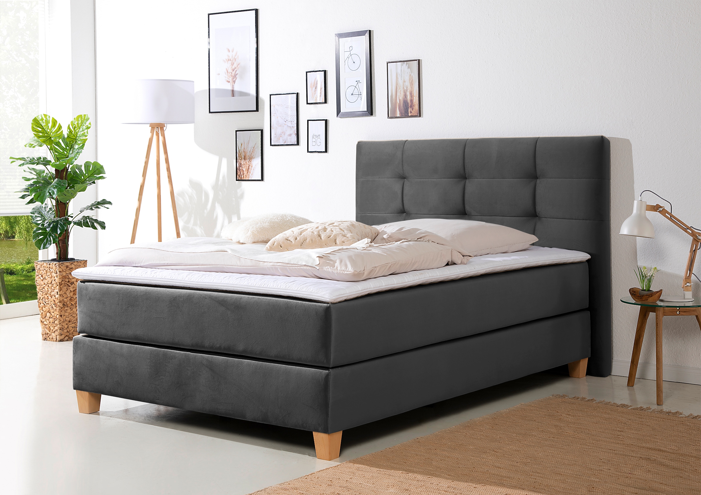 Home affaire Boxspringbett »Moulay«, inkl. Topper, in 3 Härtegraden, TFK auch in Härtegrad 4