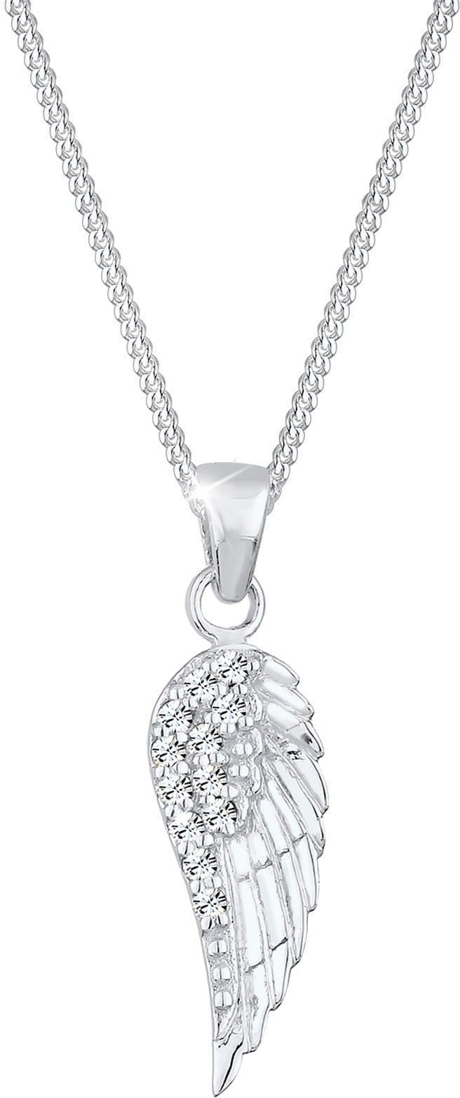 Elli Kette mit Anhänger »Flügel Schmuck Geschenk, 0111462713«, mit Glasstein