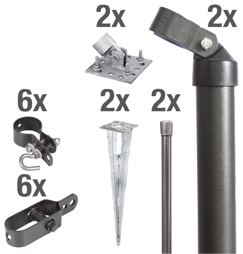 Alberts Eckpfosten, (Set), für Maschendrahthöhe 100 cm, mit Bodenhülse