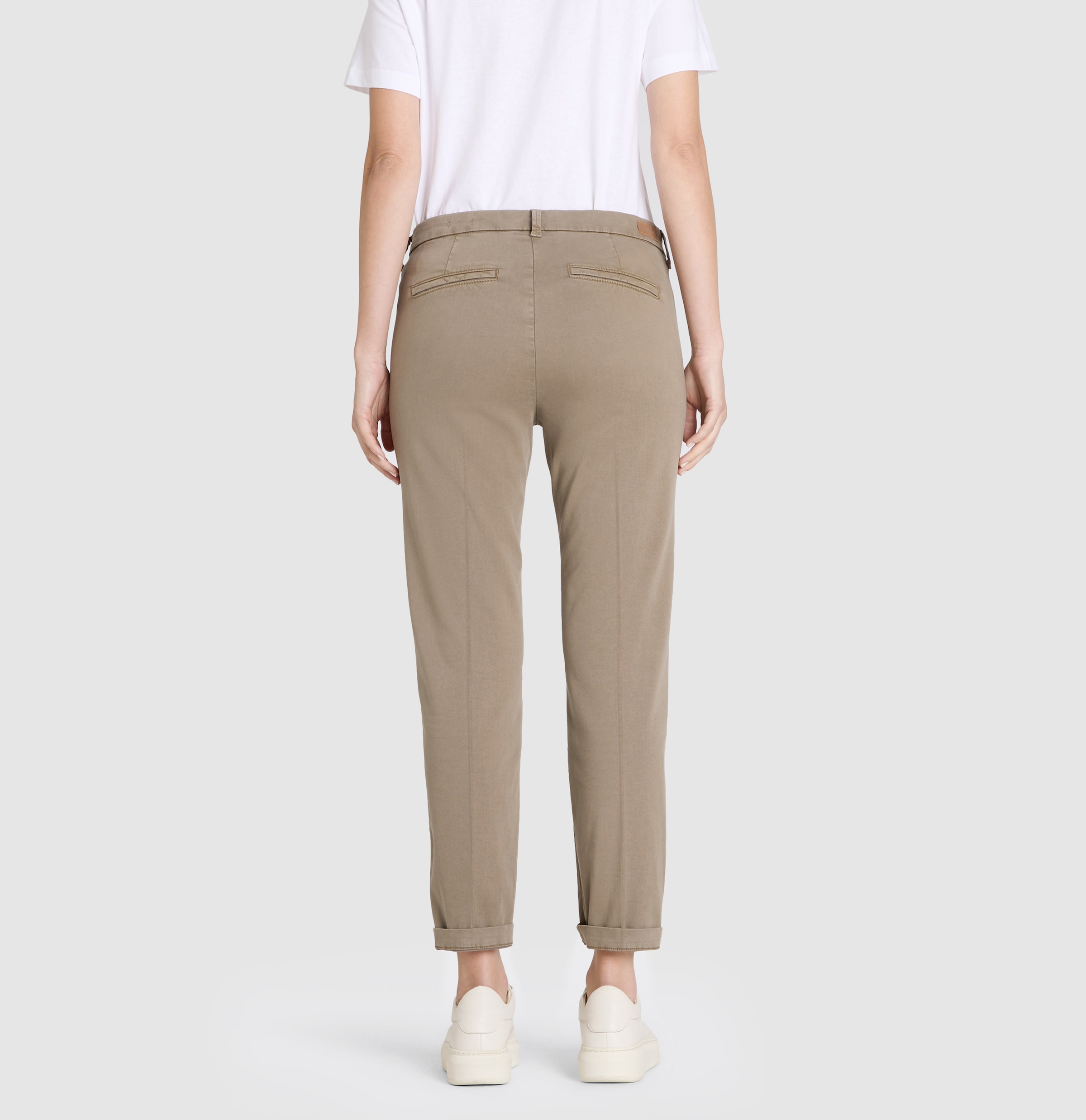 MAC Chinohose »CHINO turn up«, mit dezentem Glanz, elegant und sportiv zugleich