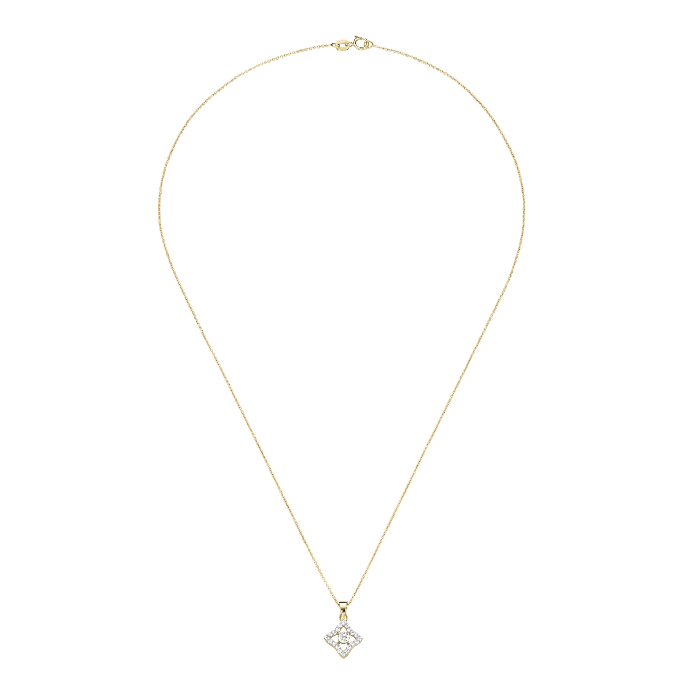 Luigi Merano Kette mit Anhänger »Kette Anhänger blütenförmig, mit Zirkonia, Gold 375«