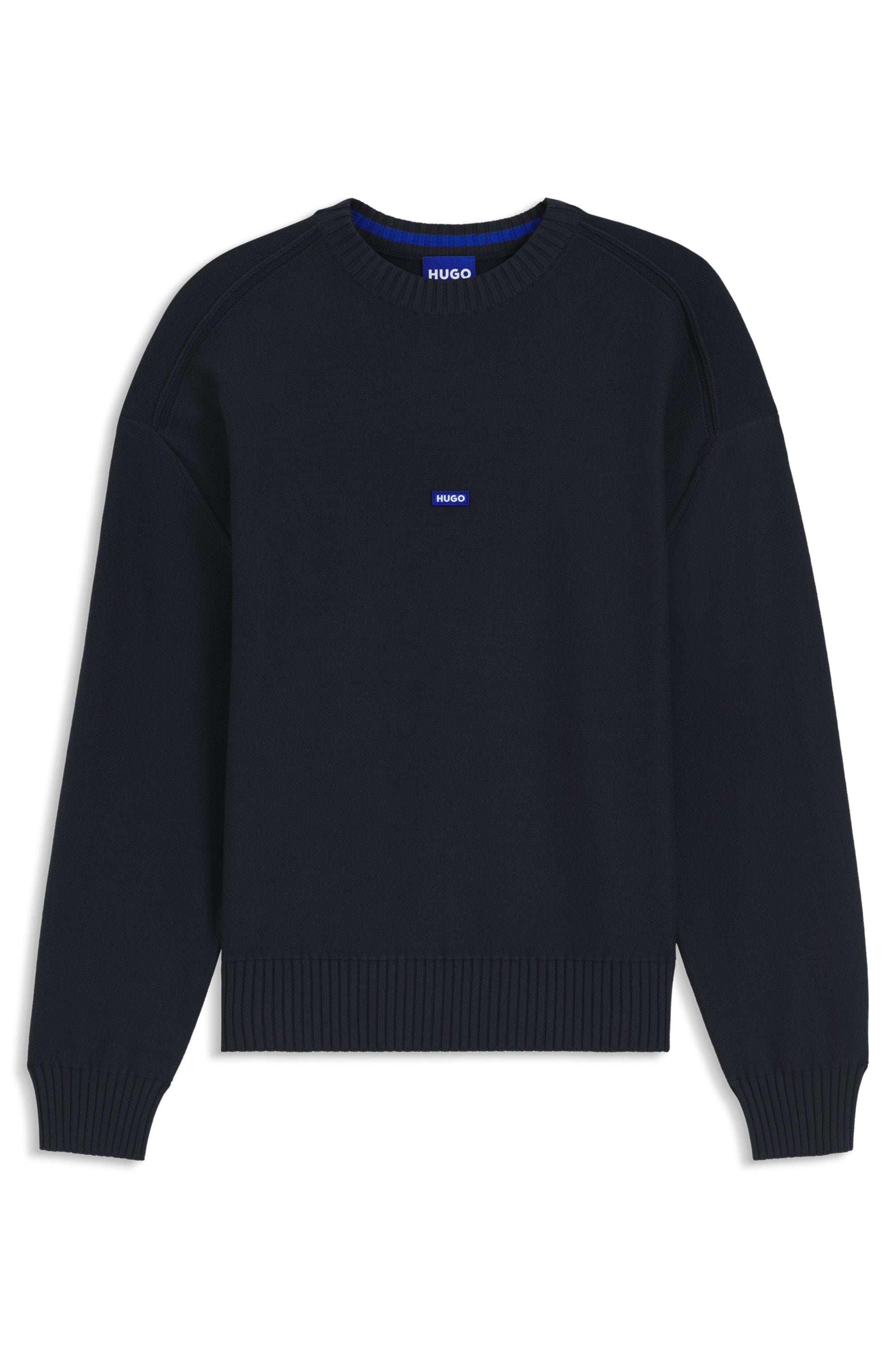 HUGO Blue Strickpullover Relaxed Fit, Rundhalsausschnitt, softe Strickqualität