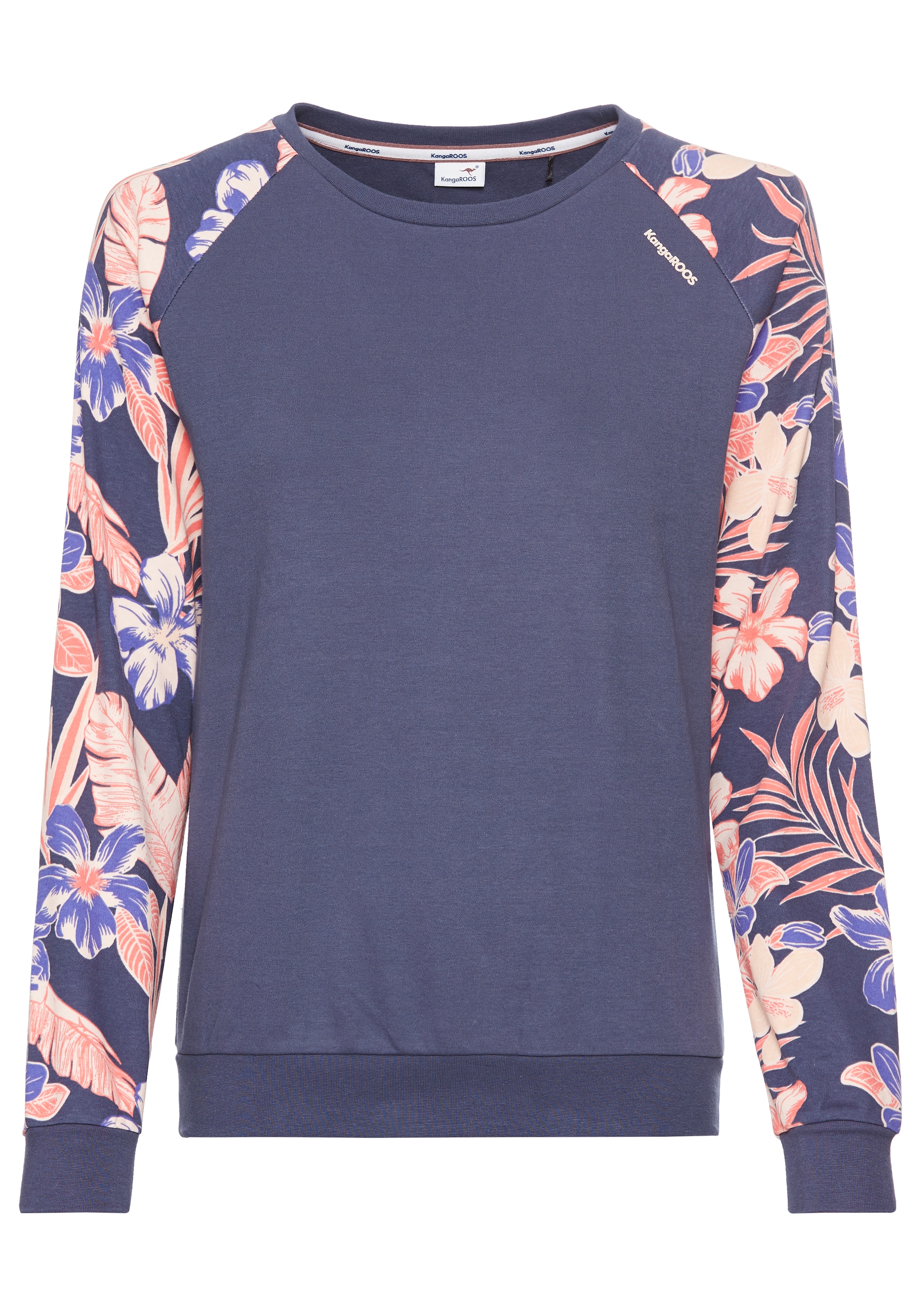 KangaROOS Sweatshirt, Ärmel mit Blumendruck
