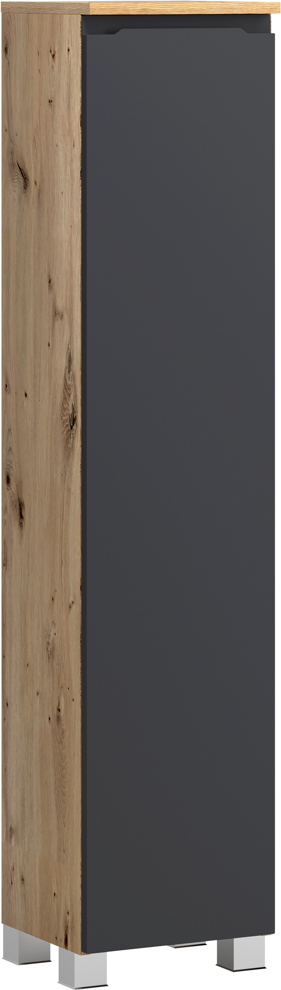 welltime Midischrank »CABO, gedämpfte Scharniere« matt grau, griffloses Design, reversibel