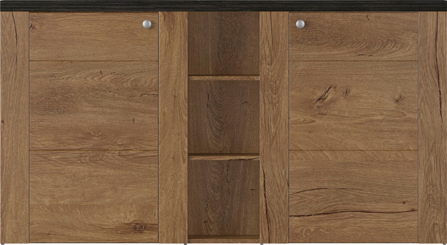 Home affaire Sideboard »Larona, zeitlose Kommode mit 2 Türen, Türkommode, Breite 155 cm,«, Höhe 84 cm, viel Stauraum, Anrichte mit dekorativer Rahmenoptik