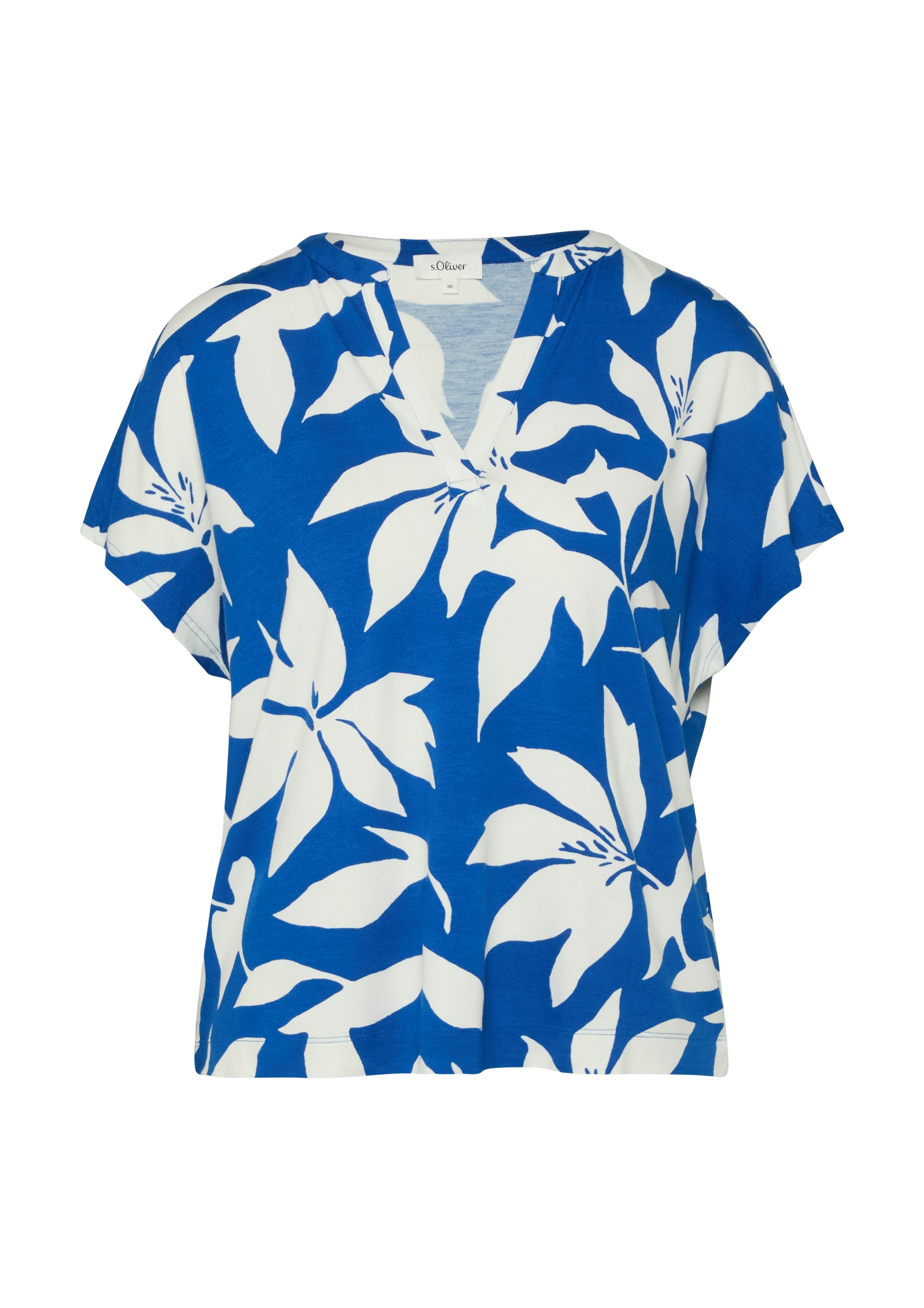 s.Oliver Kurzarmshirt Sommer-Tunika mit floralem Muster