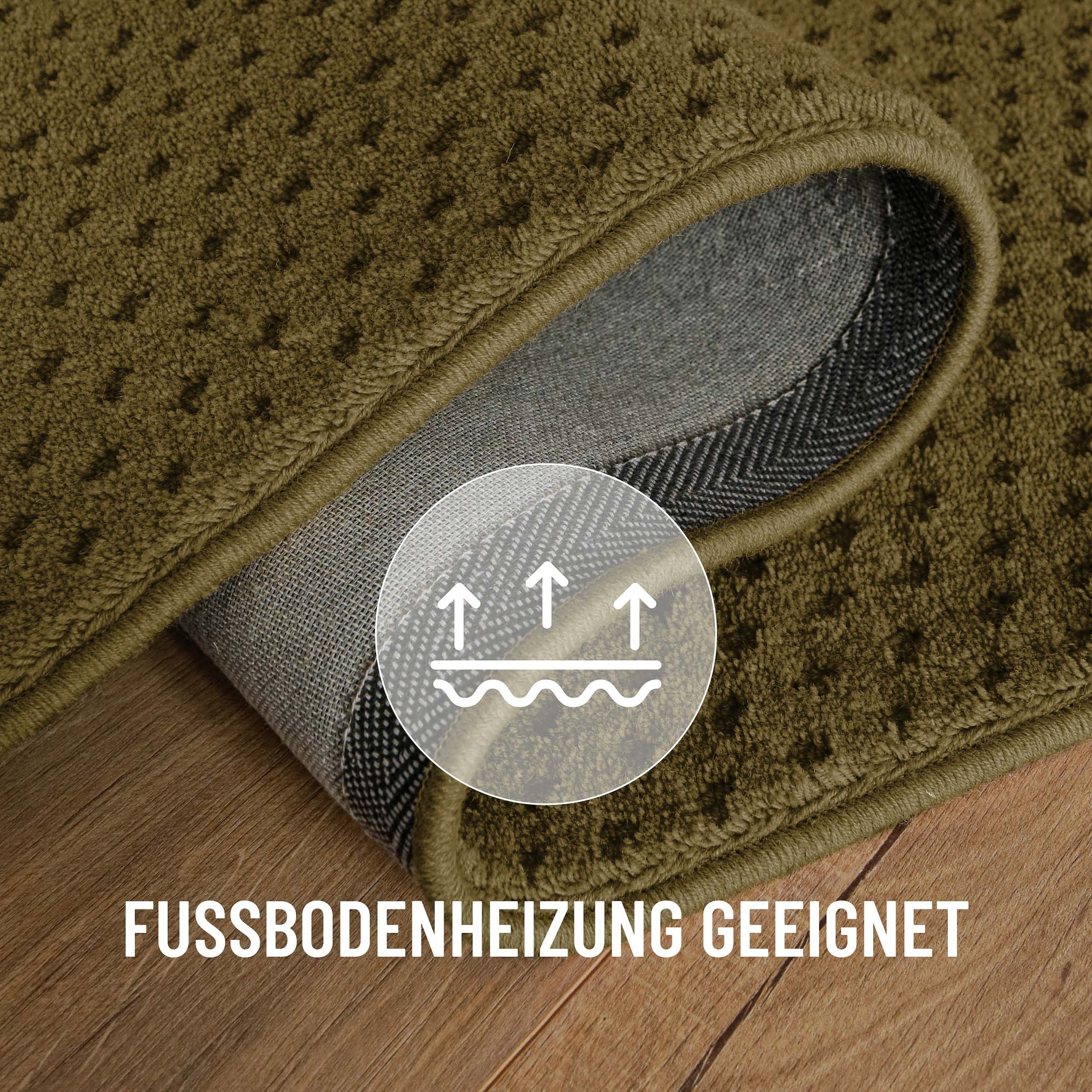 Wecon home Teppich »Castello THREE« rechteckig 7 mm Höhe Schurwolle, Kurzflor mit Hoch-Tief-Effekt, Wohnzimmer, Punktmuster