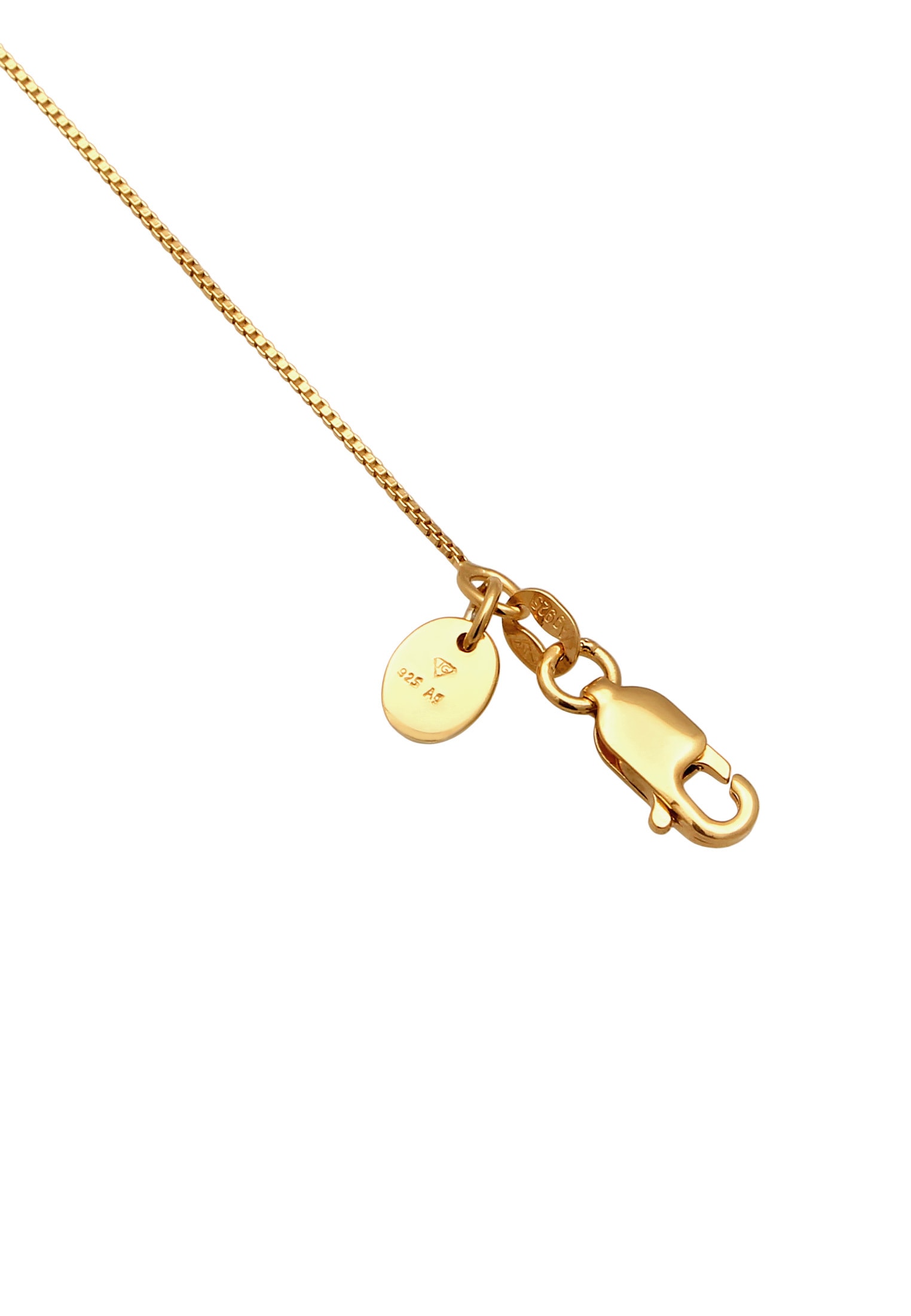 Elli Premium Kette mit Anhänger »Halskette Rechteck Synthetischer Smaragd Grün 925 Sterling Silber«