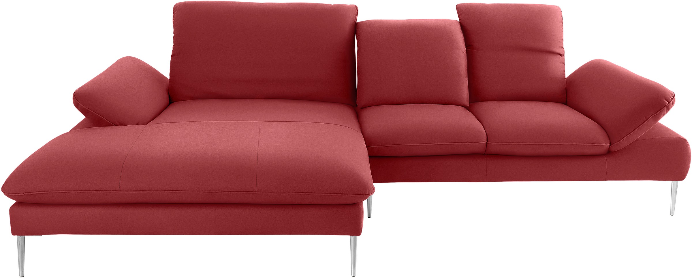 W.SCHILLIG Ecksofa »enjoy&MORE, Designsofa, elegant und bequem, L-Form«, mit Sitztiefenverstellung, Füße Chrom glänzend, Breite 310 cm