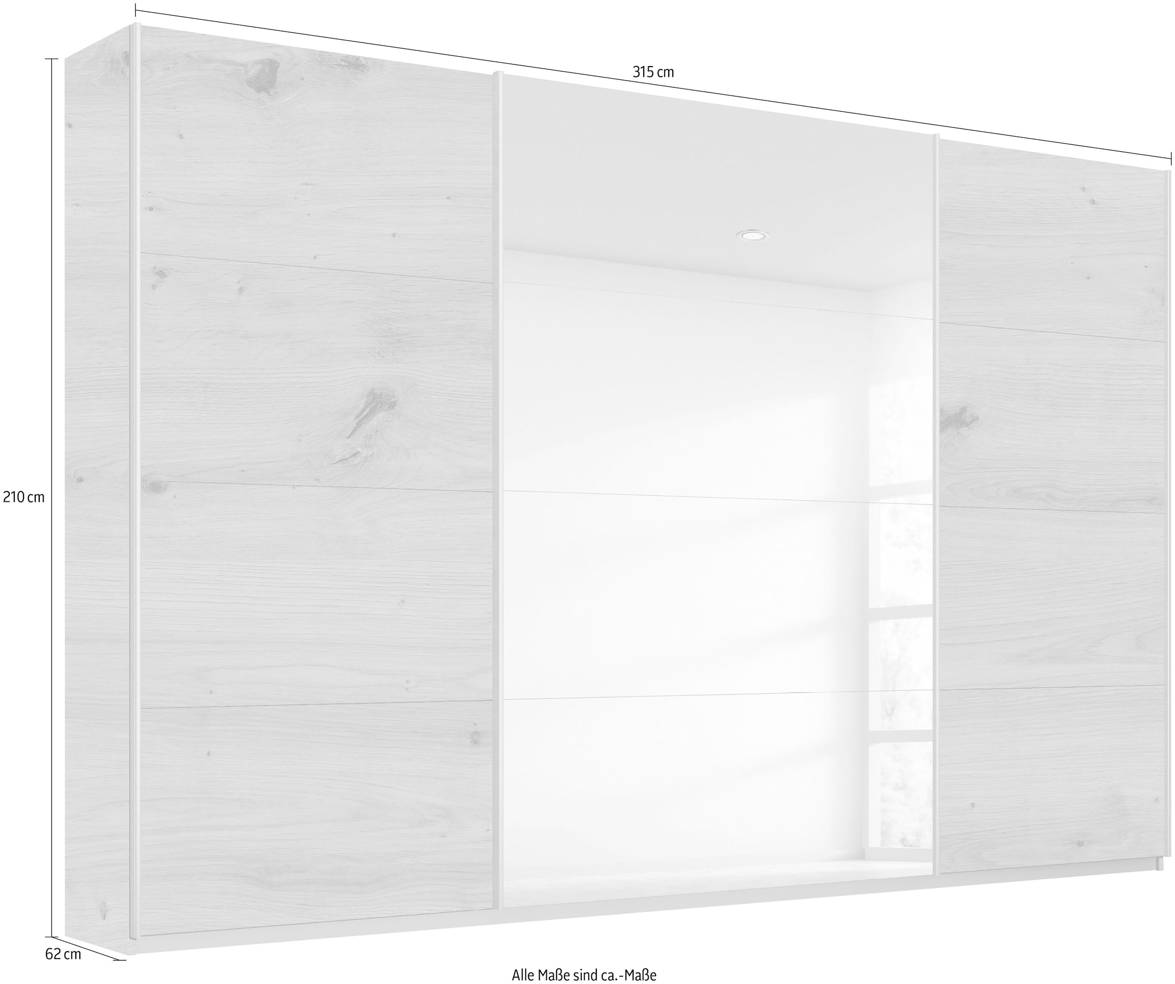 rauch Schwebetürenschrank »Kleiderschrank Schrank Garderobe Wäscheschrank TOMA«, inkl. Regaleinsatz sowie zusätzlichen Einlegeböden MADE IN GERMANY