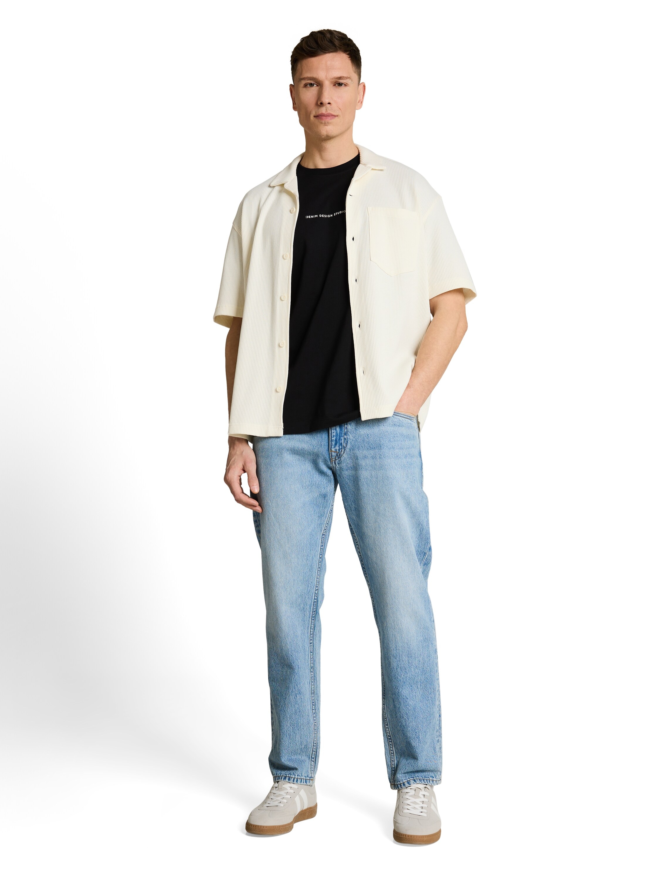 TOM TAILOR Denim Kurzarmshirt mit großem Rückenprint