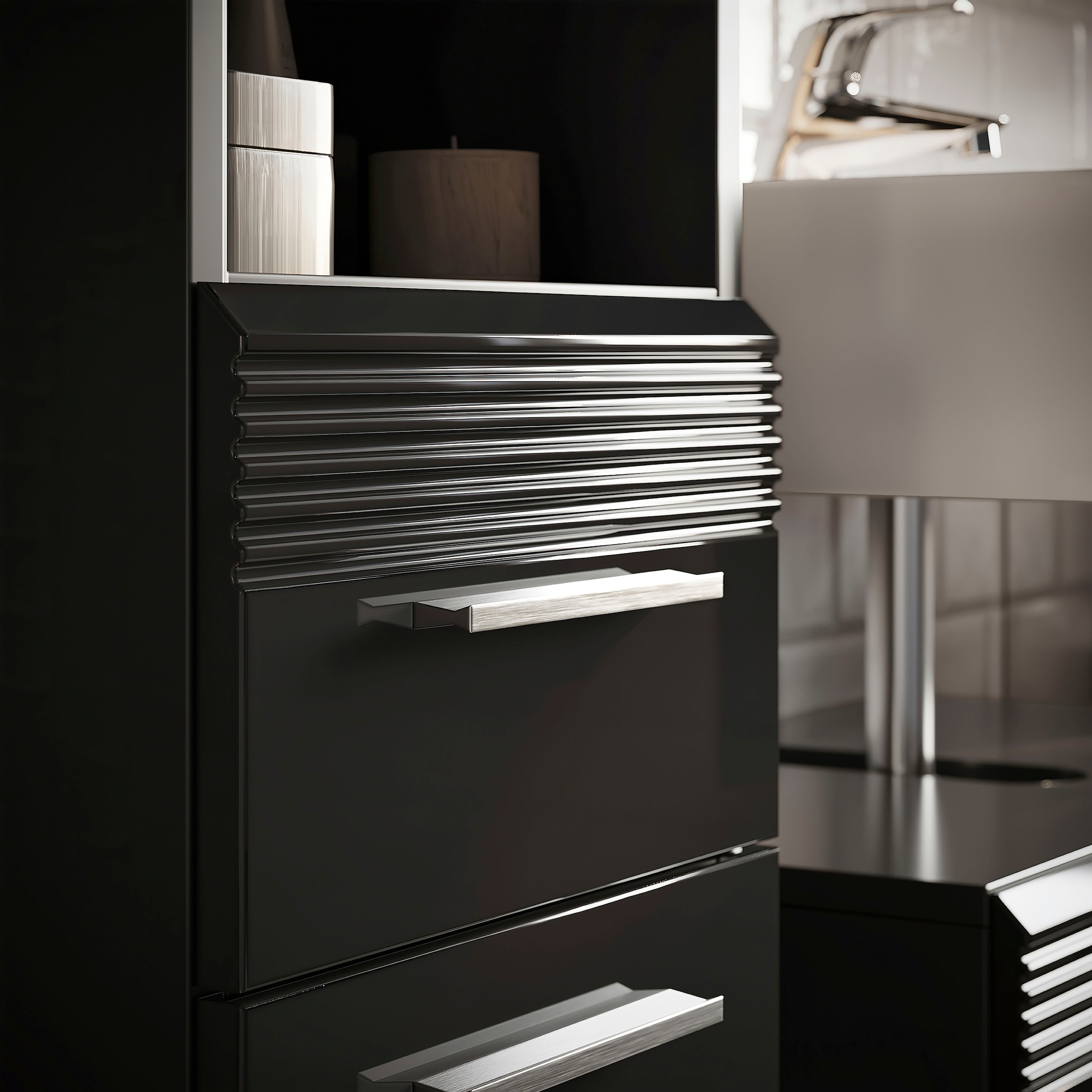 INOSIGN Hochschrank »Malmö, Breite 30 cm, 2 Türen, 1 Schubkasten, 1 offenes Fach, MDF-Front«, in verschiedenen Farben erhältlich, Badmöbel, Badschrank, Schrank, Bad