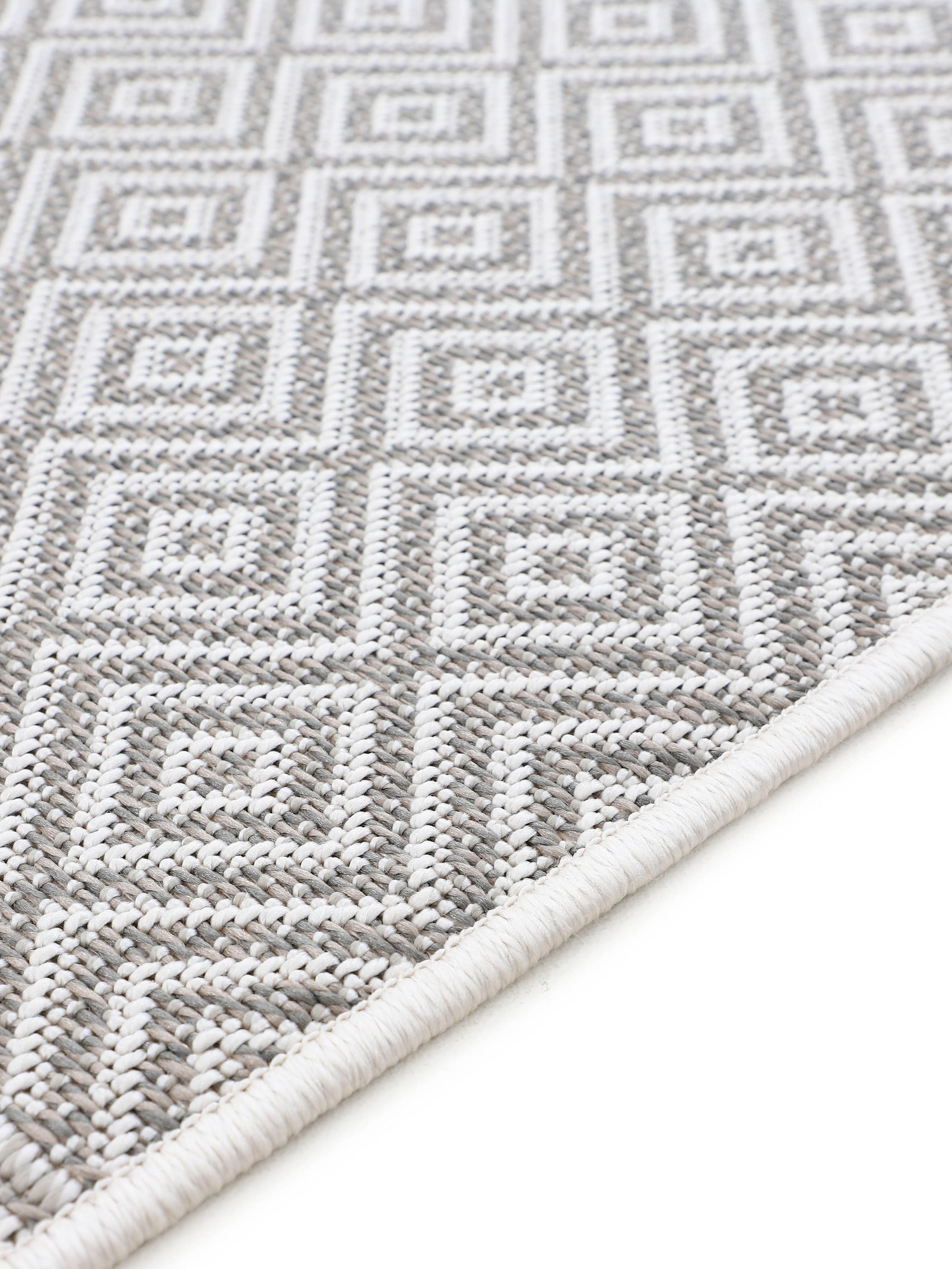 carpetfine Läufer »Boho 103«, rechteckig, 4 mm Höhe, robustes Flachgewebe, Sisal Optik, UV-beständig, Außenbereich