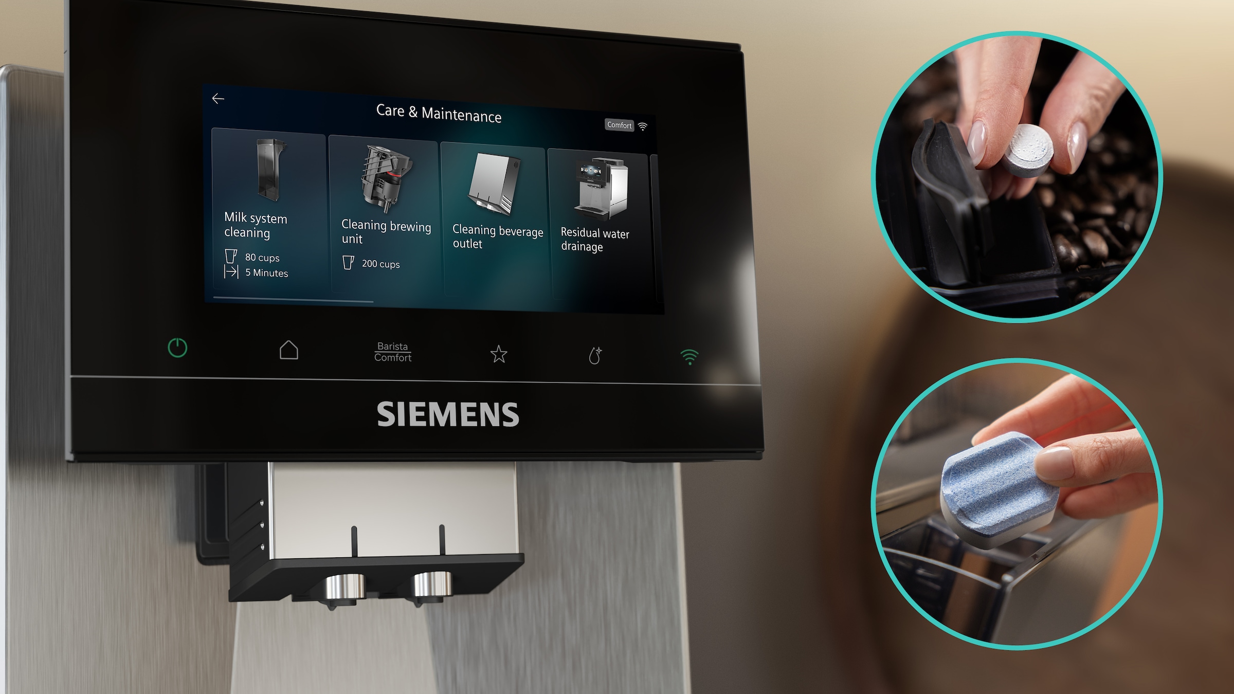 SIEMENS Kaffeevollautomat »TQ923E43« farbiges 6.8'' TFT-Display, individuelle Aromaeinstellung, Edelstahl