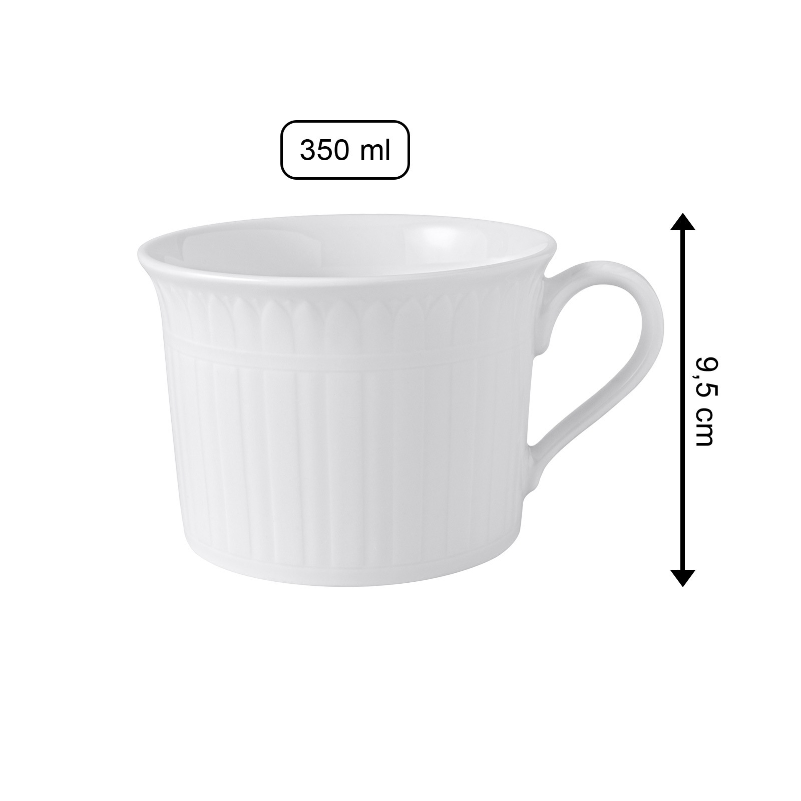 Villeroy & Boch Tasse »Cappuccinotasse Cellini 350 ml 6er Set weiß« Spülmaschinengeeignet, Mikrowellenfest