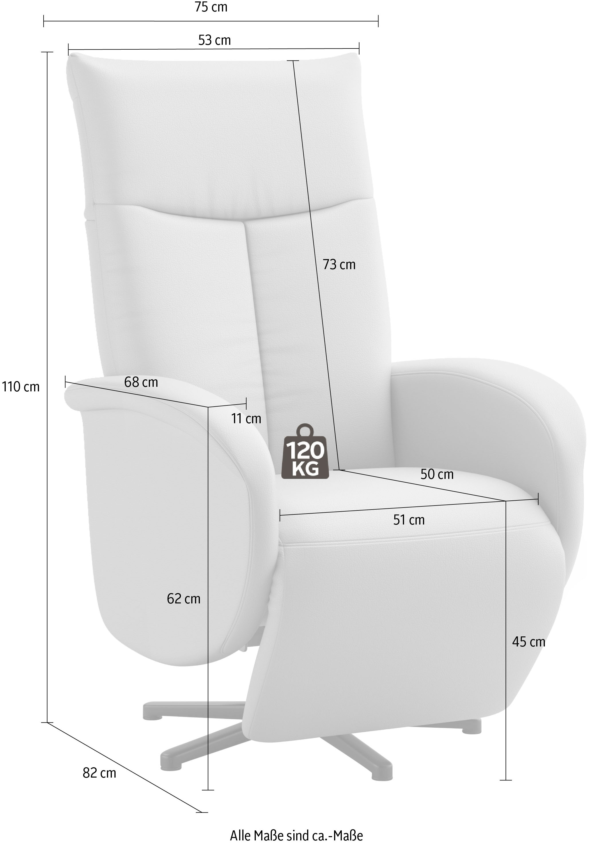 sit&more TV-Sessel »Juma, inkl. Drehfunktion & Kopfteilverstellung« Höhe Armlehne 62 cm, wahlweise mit Aufstehhilfe, 2 Motoren und Akku