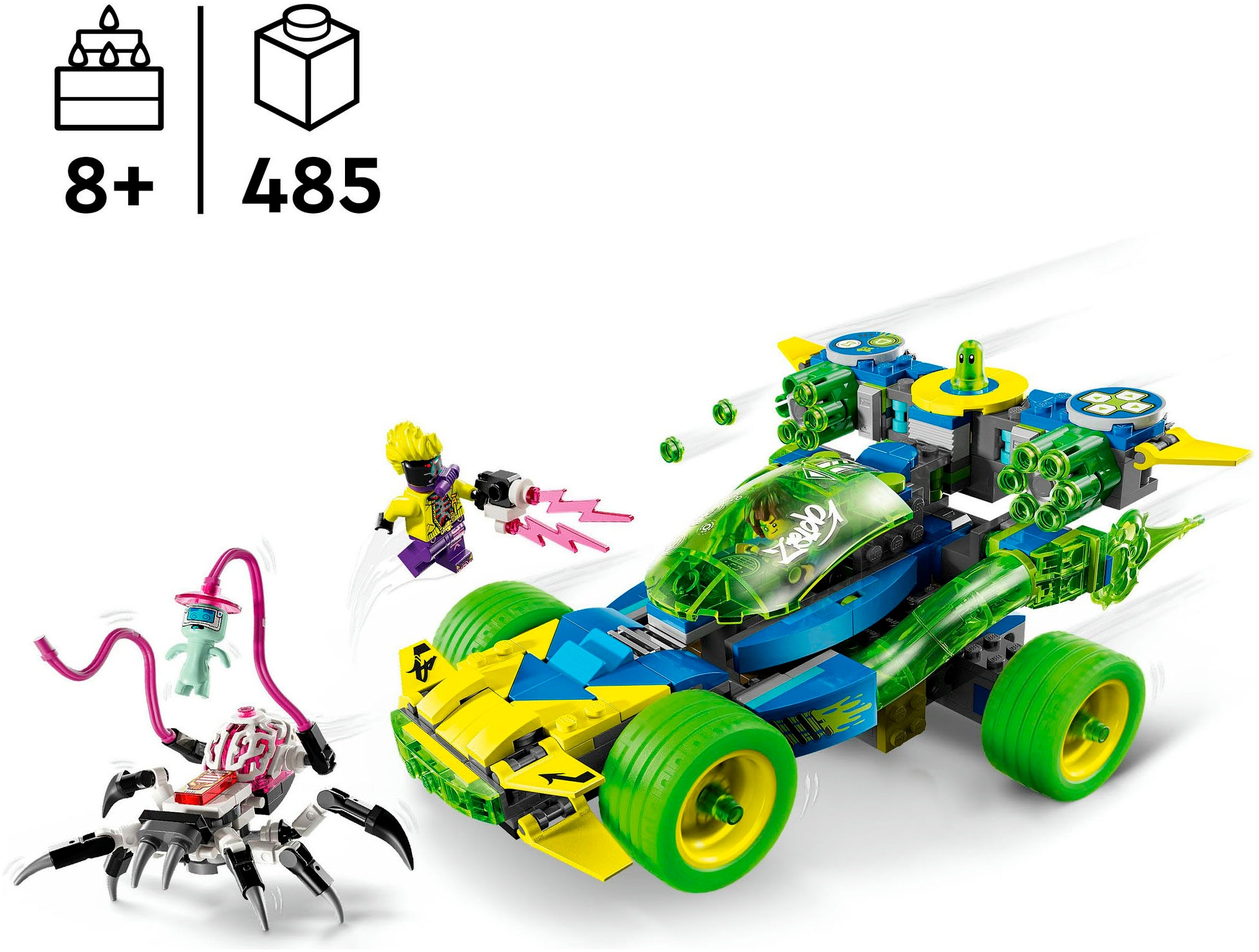 LEGO® Konstruktionsspielsteine »Mateo mit dem Z-Blob Action-Rennwagen (71491), LEGO DREAMZzz«, (485 St.), Made in Europe