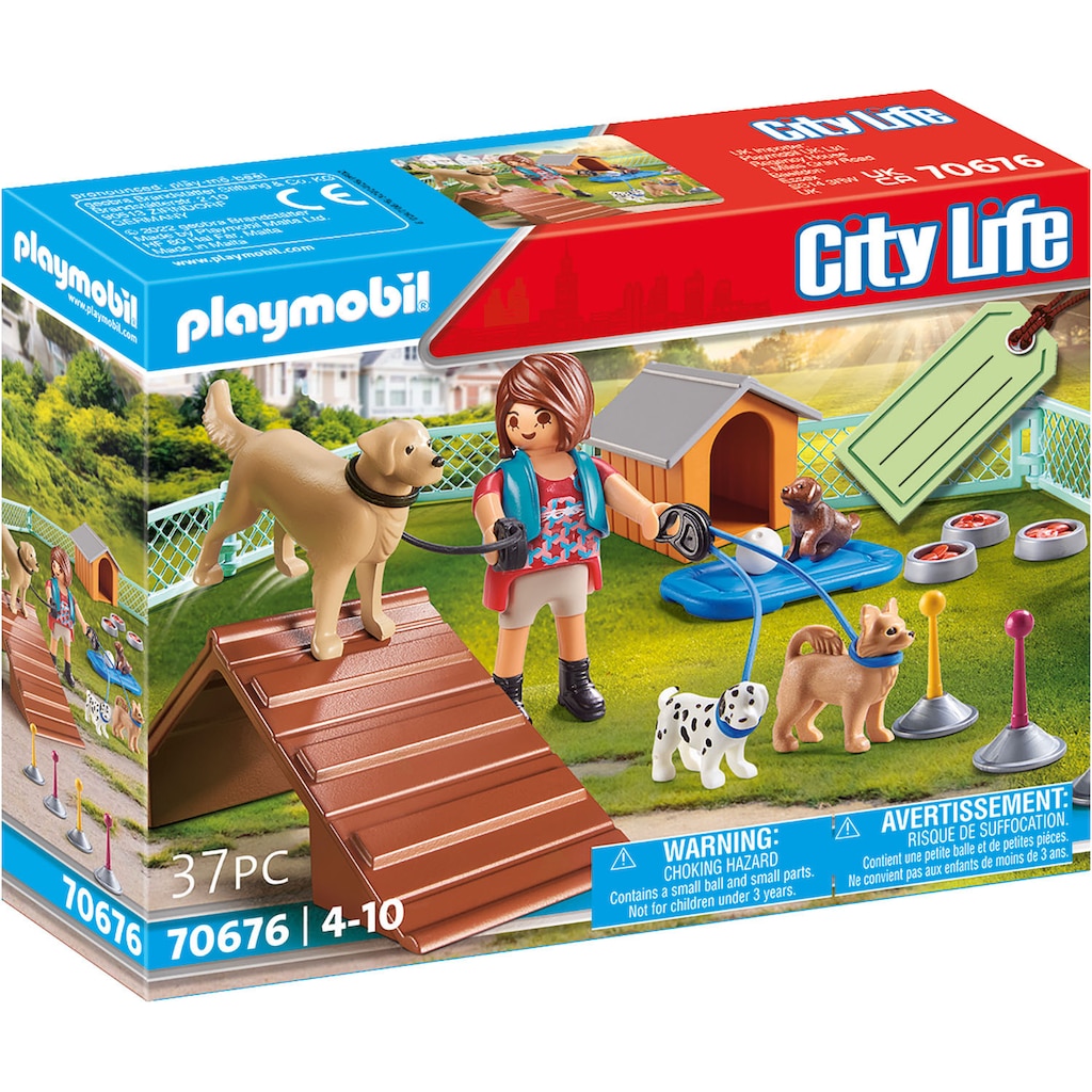 Playmobil® Konstruktions-Spielset »Geschenkset Hundetrainerin (70676), City Life«, (37 St.)