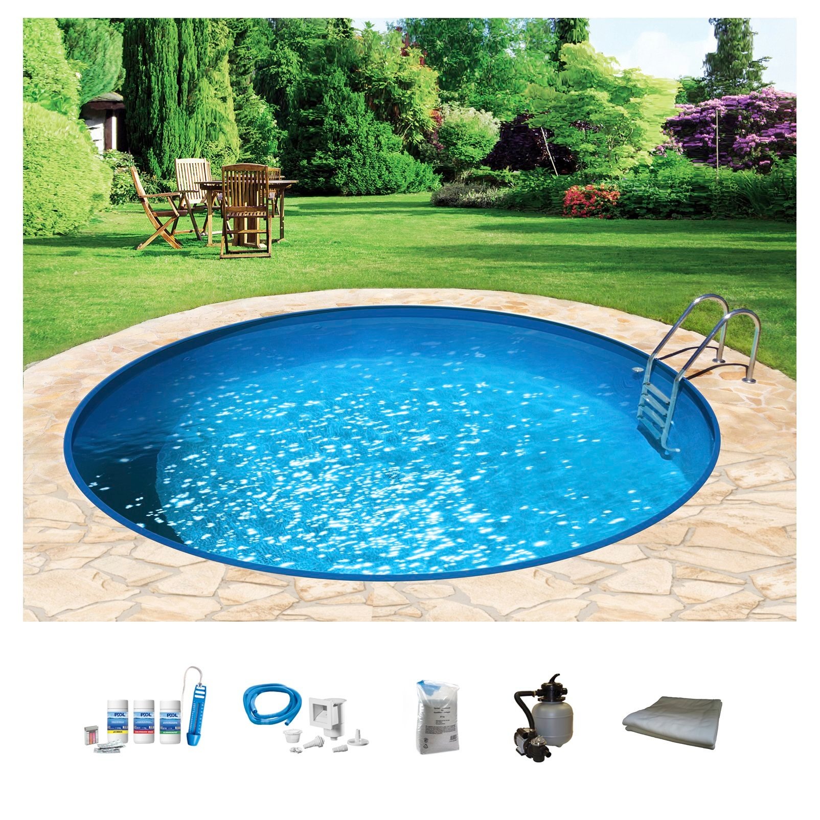 BWT MY POOL Rundpool, (Set, 6 tlg.), ØxH: 450x150 cm