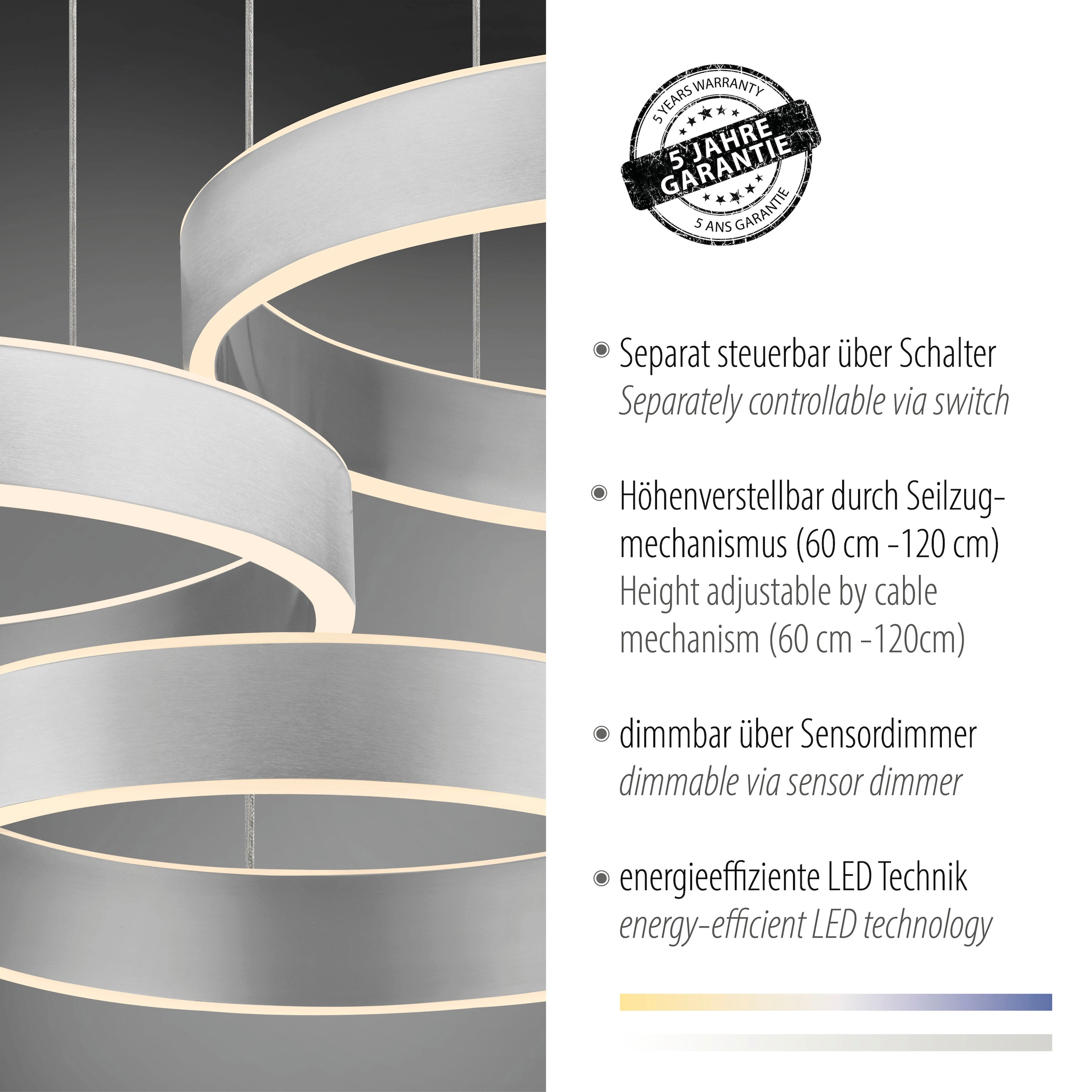Paul Neuhaus Pendelleuchte »SCULLI«, 2 flammig, Leuchtmittel LED-Board | LED fest integriert