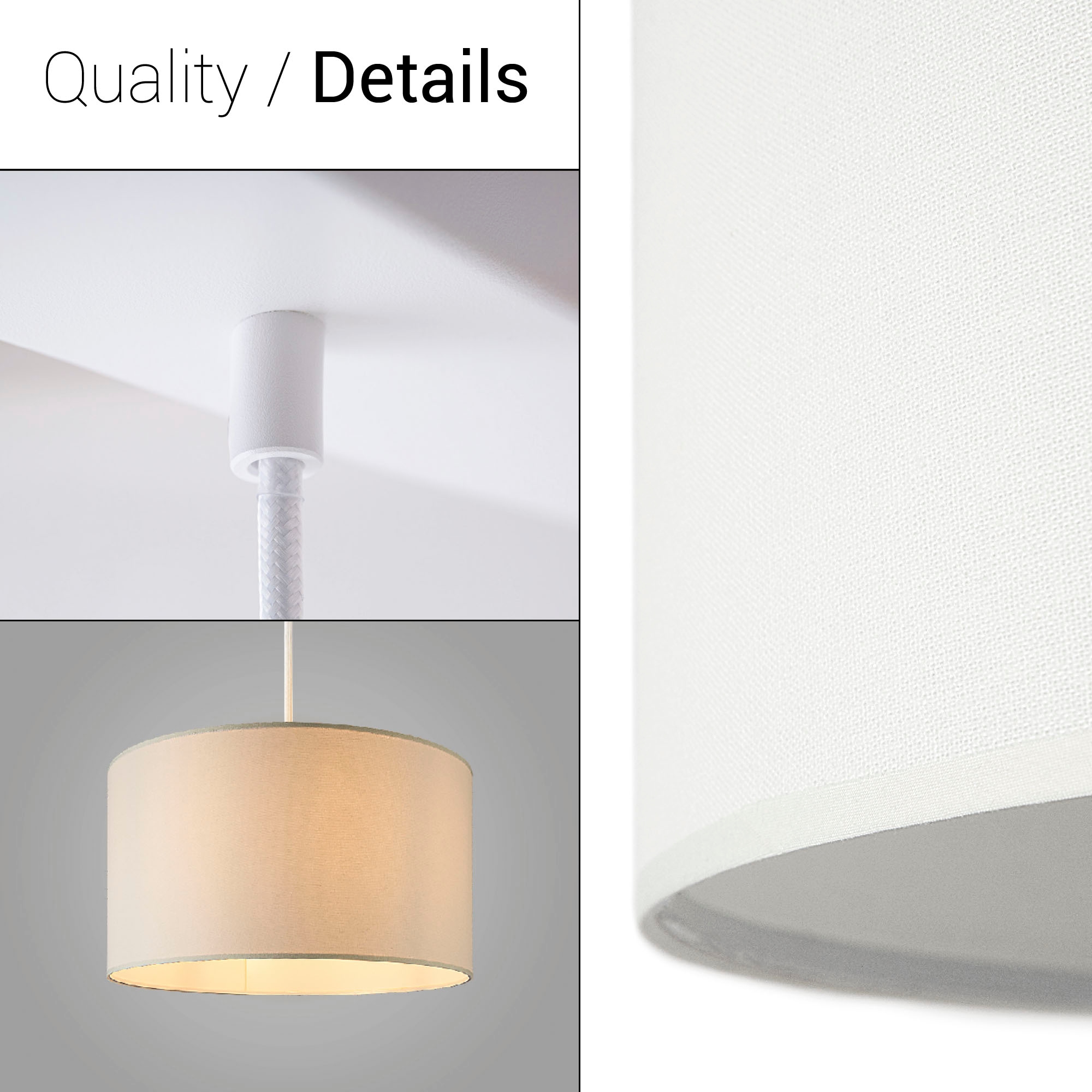 Paco Home Pendelleuchte »HUGO CANVAS UNI COLOR«, Leuchtmittel E27 | ohne Leuchtmittel, Pendelleuchte Wohnzimmer Hängelampe Esszimmer Lampenschirm E27 Uni