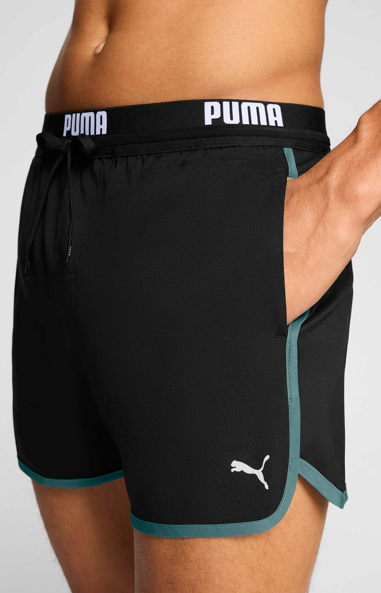 PUMA Badeshorts »PUMA SWIM MEN TRACK SHORT SHORTS« mit Gummizug und Bindekordel