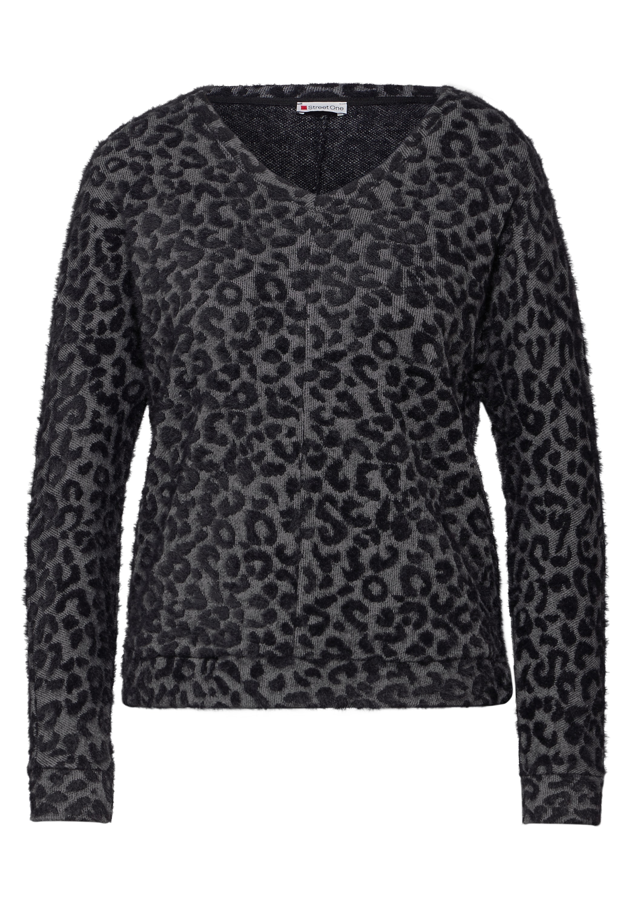 STREET ONE Langarmshirt, mit flauschigem Leomuster