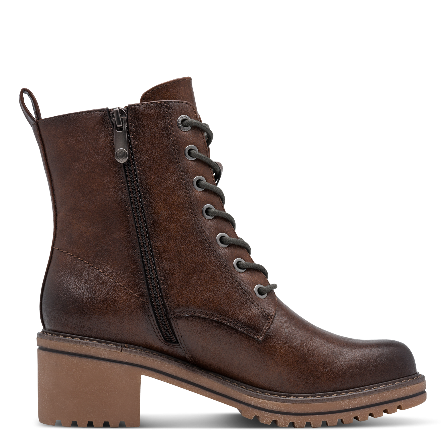 MARCO TOZZI Schnürstiefelette »LUTTER«  Blockabsatz, Ankle Boots mit Reißverschluss und Textil-Einsatz
