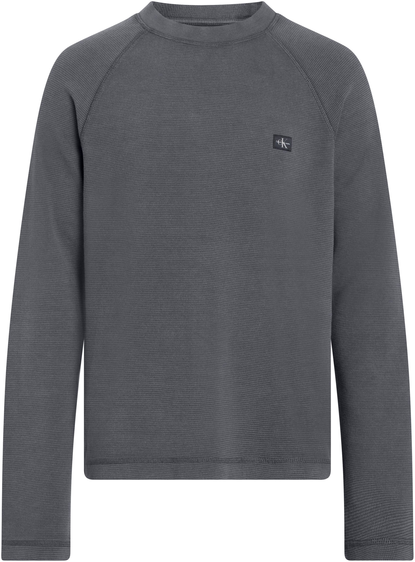 Calvin Klein Jeans Langarmshirt »WASHED WOVEN LABEL WAFFLE RAGLAN«, in gewaschener Qualität