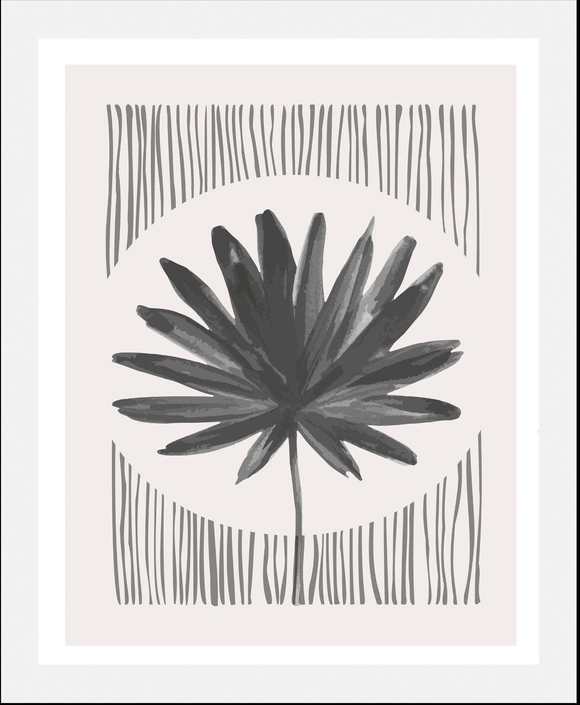 queence Bild »Flora«, Pflanzen-Pflanzenbilder-Blätter-Blätterbilder-Schwarz-Weiß-Figuren-Abstrakt, (1 St.), gerahmt
