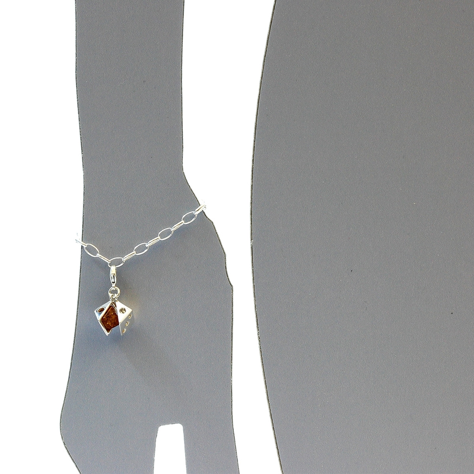 OSTSEE-SCHMUCK Kettenanhänger »- Würfel - Silber 925/000 - Bernstein«