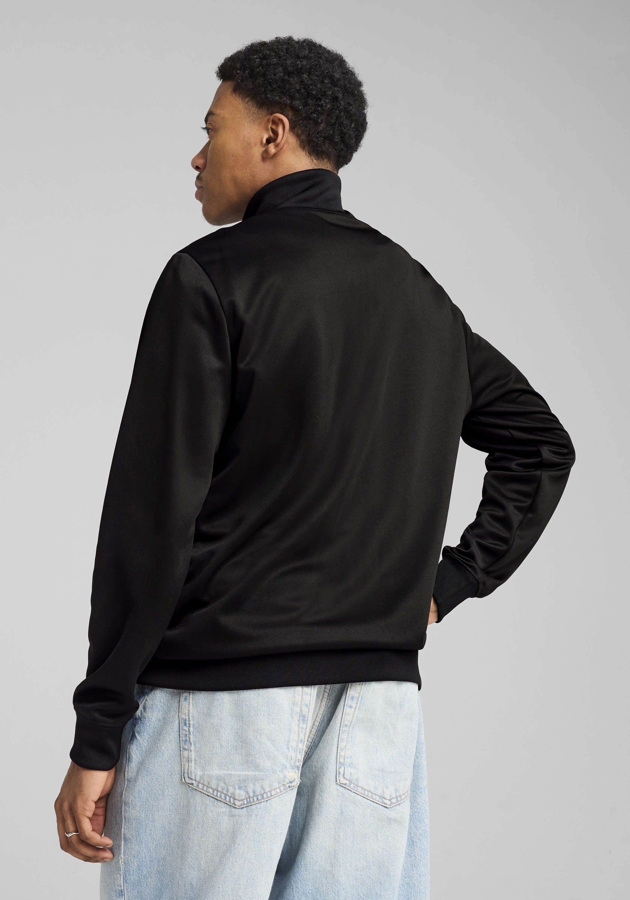 PUMA Trainingsjacke »ESS NO. 1 LOGO POLY TRACK JACKET« ohne Kapuze mit Eingrifftaschen, mit Stehkragen, DryCELL-Technologie