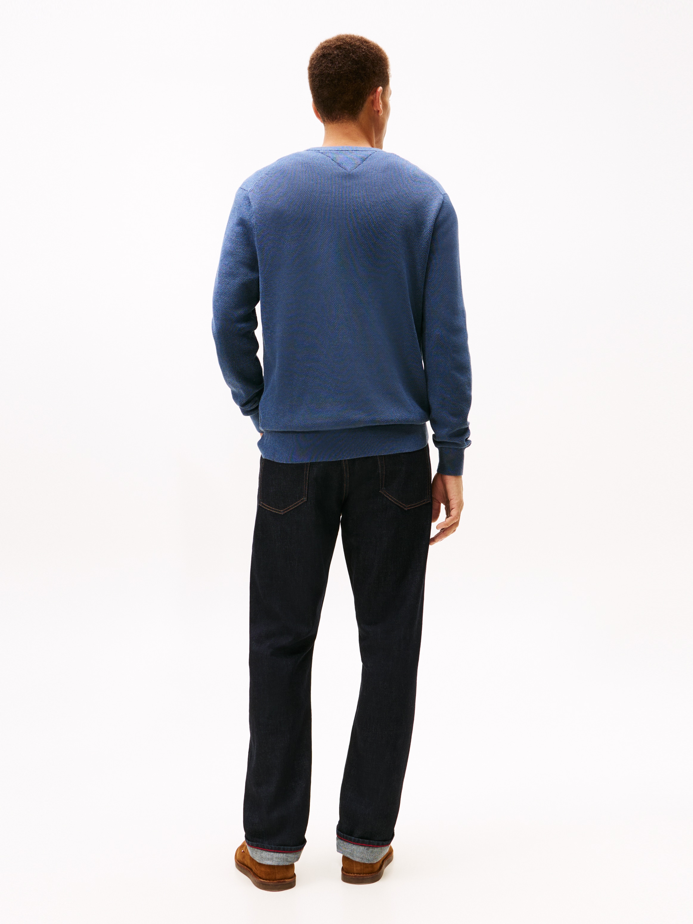 Tommy Hilfiger Rundhalspullover »ESSENTIAL STRUCTURE CREW NECK mit Struktur und Label« unifarben, casual, regular fit, Baumwolle, Rundhals