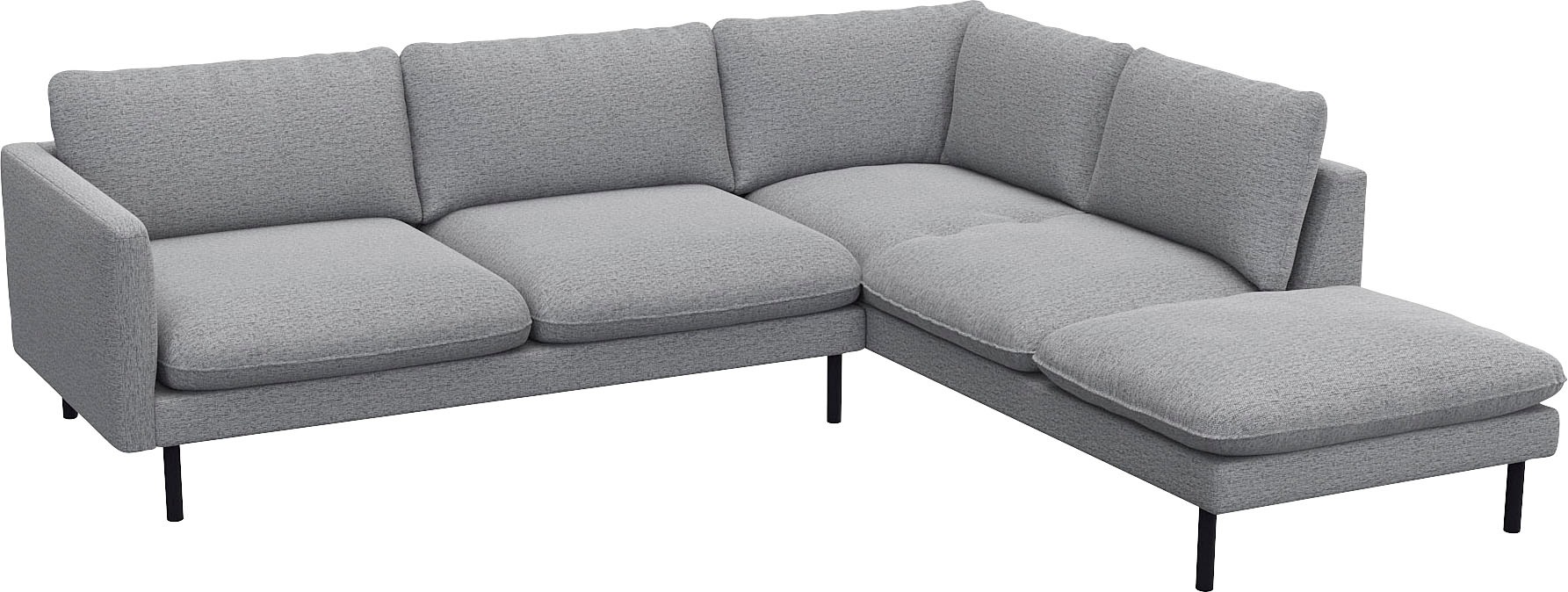 FLEXLUX Ecksofa »Bolzano Designsofa, bequem durch Kaltschaum im Sitz, L-Form« lose Sitz -& Rückenkissen, hohe Füße