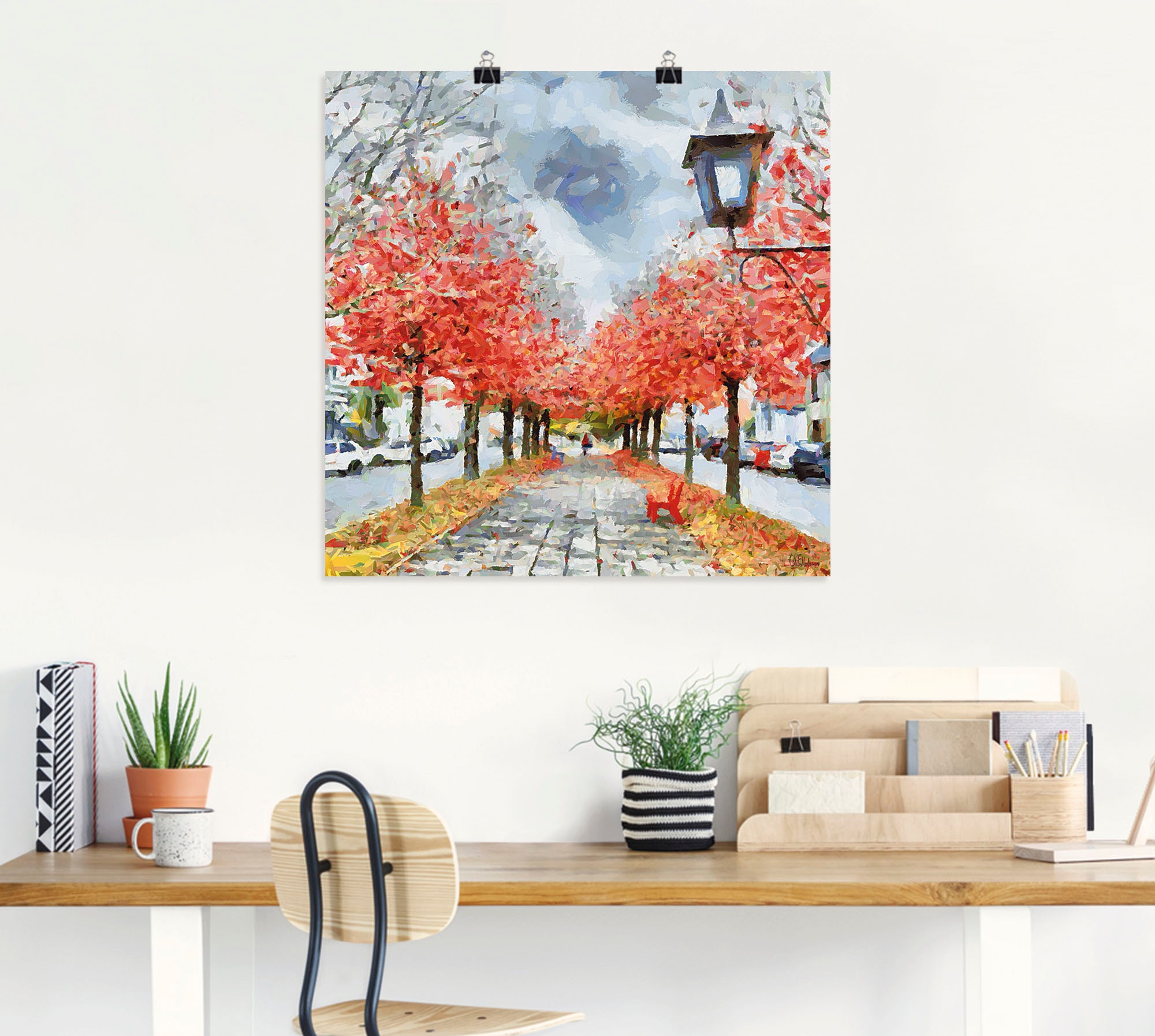 Artland Wandbild »Rote Bank« Wiesen & Baumbilder 1 Stk. tlg. als Leinwandbild, Poster in verschied. Größen