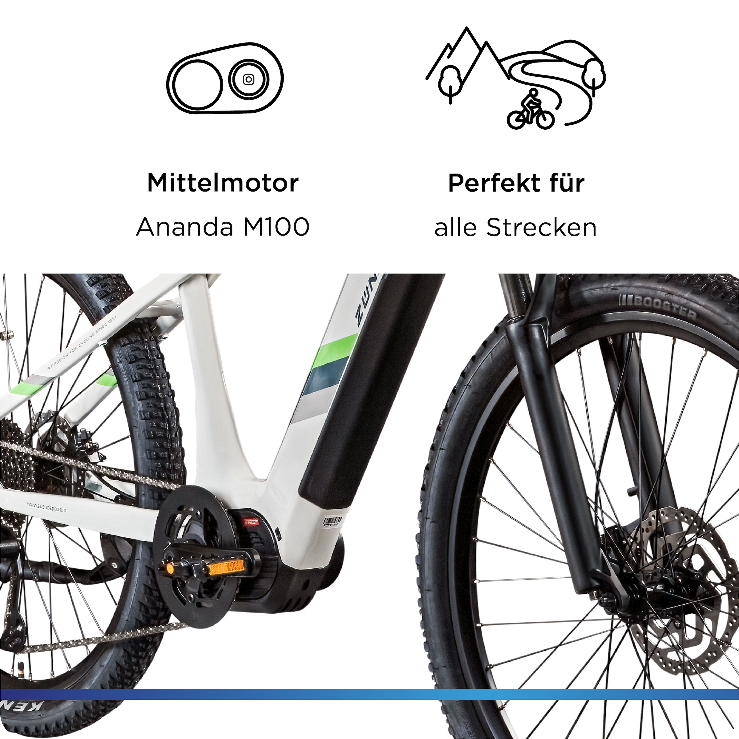 Zündapp »X900« 10 Gang Shimano Cues U6020 SGS Schaltwerk Kettenschaltung Mittelmotor 250 W Pedelec, Elektrofahrrad für Damen und Herren, MTB