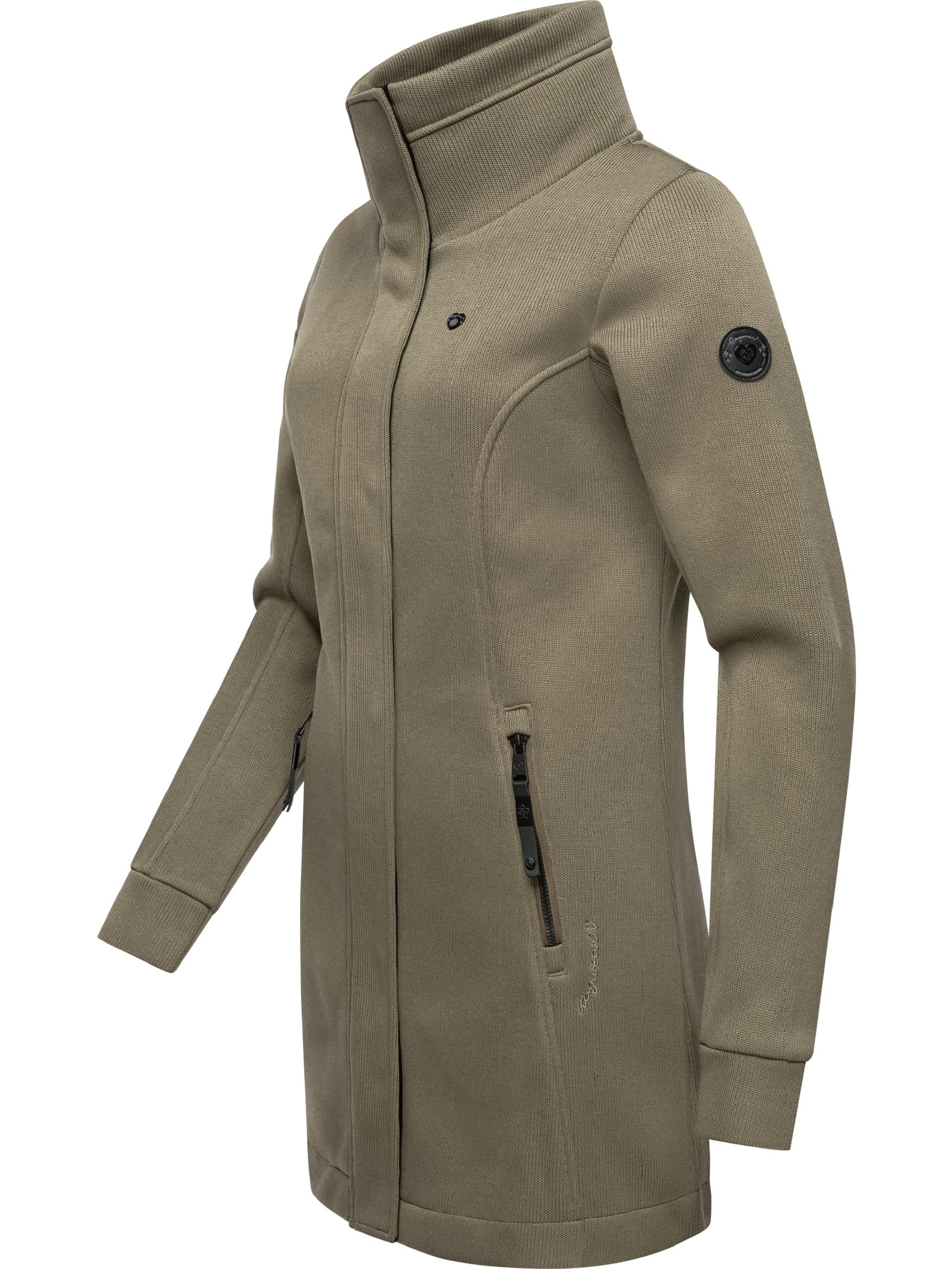 Ragwear Kurzjacke »Sweatjacke Letrice Bonded«, ohne Kapuze, Elegante Zip-Jacke mit hohem Kragen in Feinstrickoptik