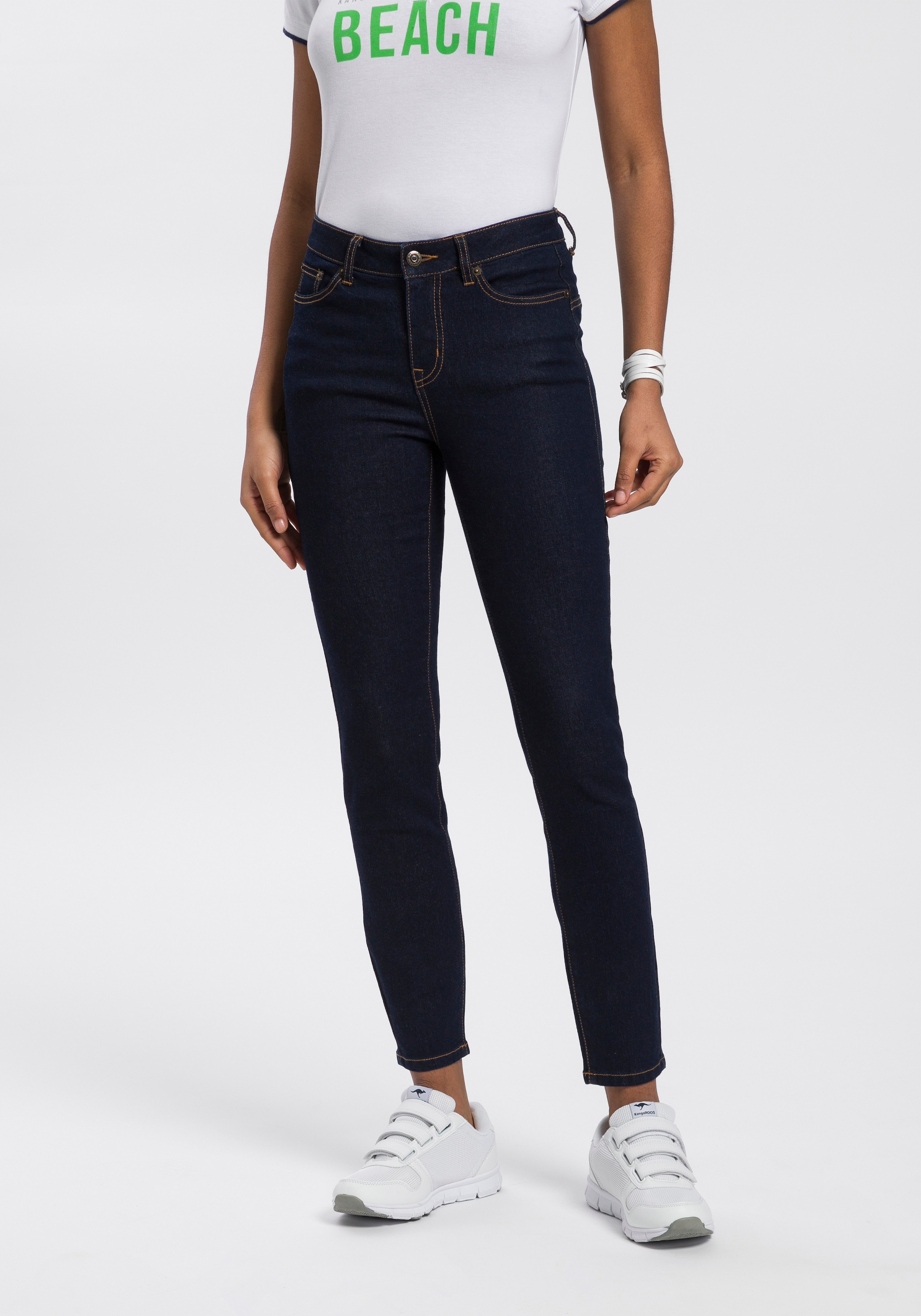 KangaROOS Slim-fit-Jeans »CROPPED HIGH WAIST SLIM FIT«, NEUE KOLLEKTION