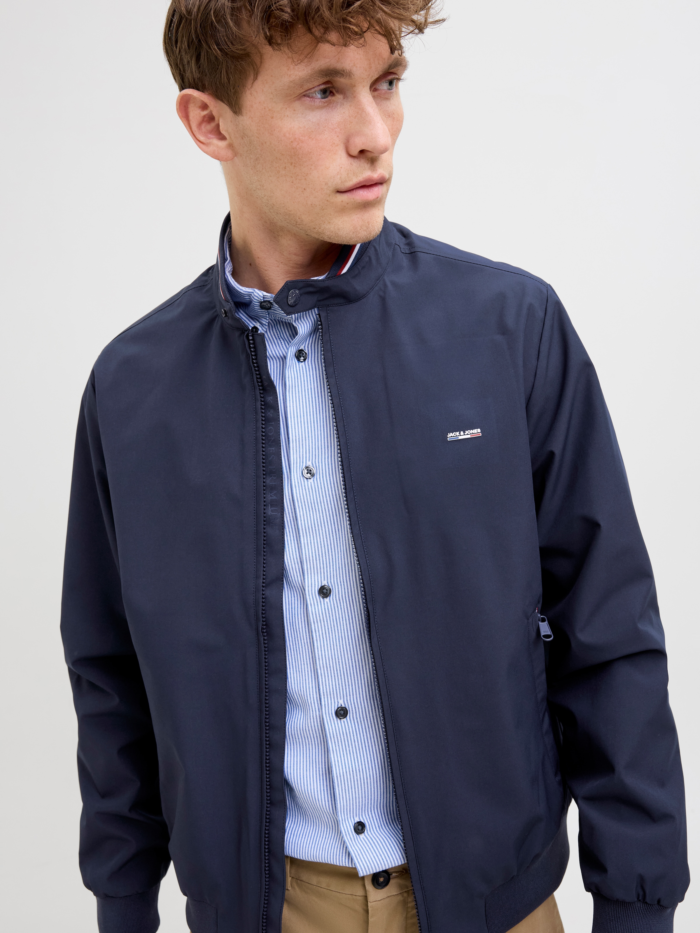Jack & Jones Bomberjacke »JPRBLUBRAD BOMBER JACKET SN« Materialmix, regular fit