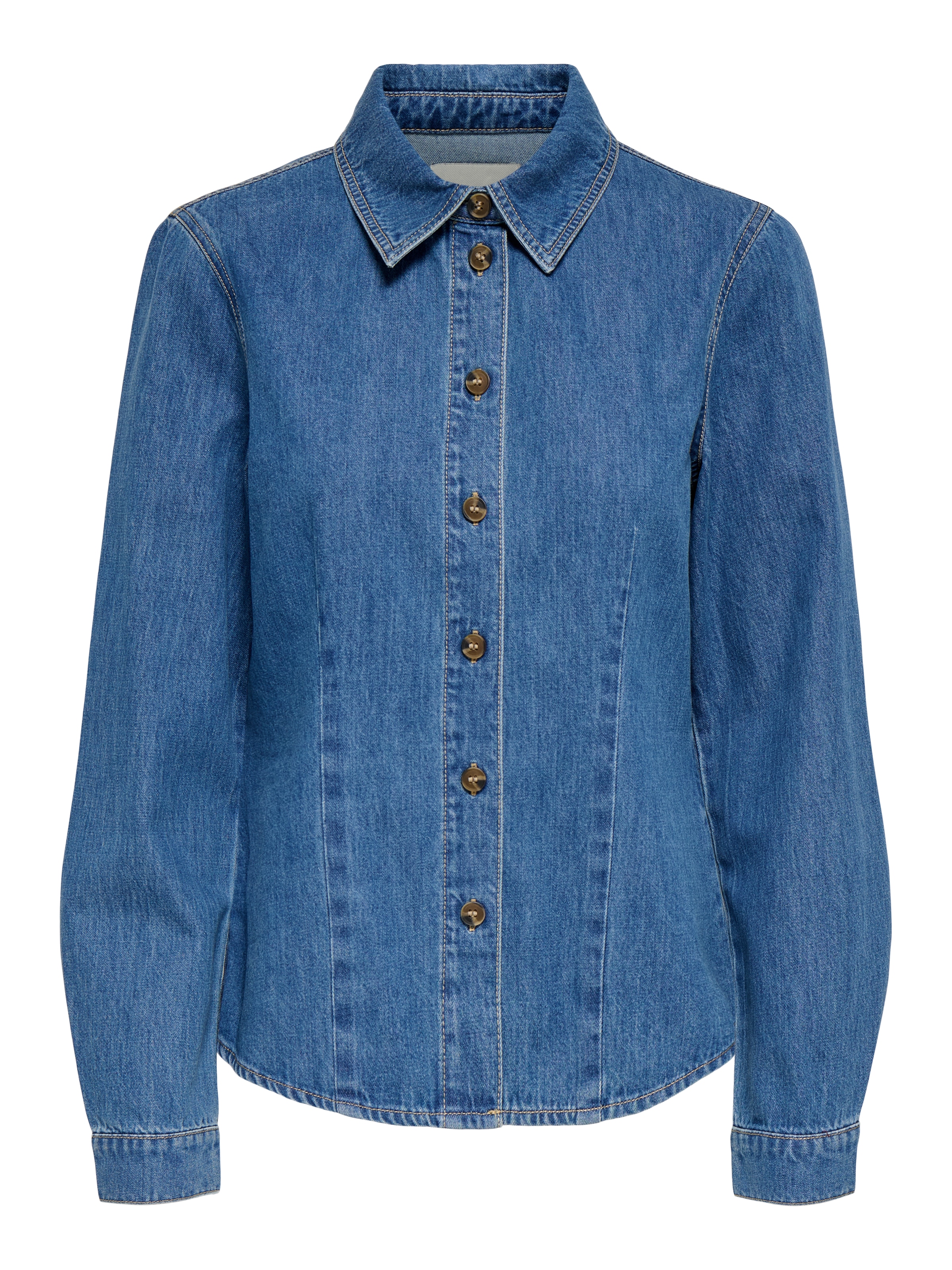 ONLY Jeansbluse »ONLUNA FITTED SHIRT DNM« Baumwolle, Denim