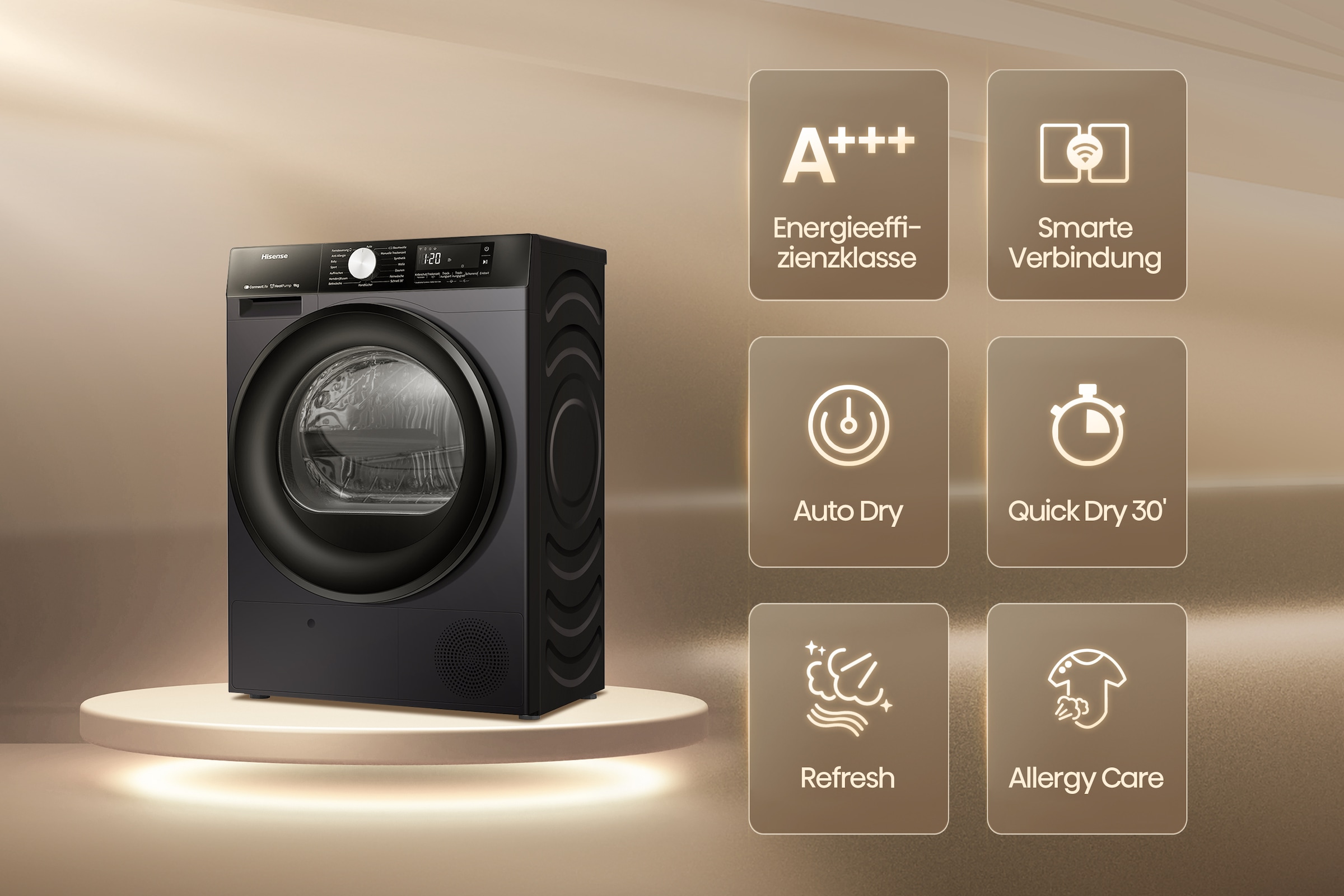 Hisense Wärmepumpentrockner »DH3S902B«, 9 kg