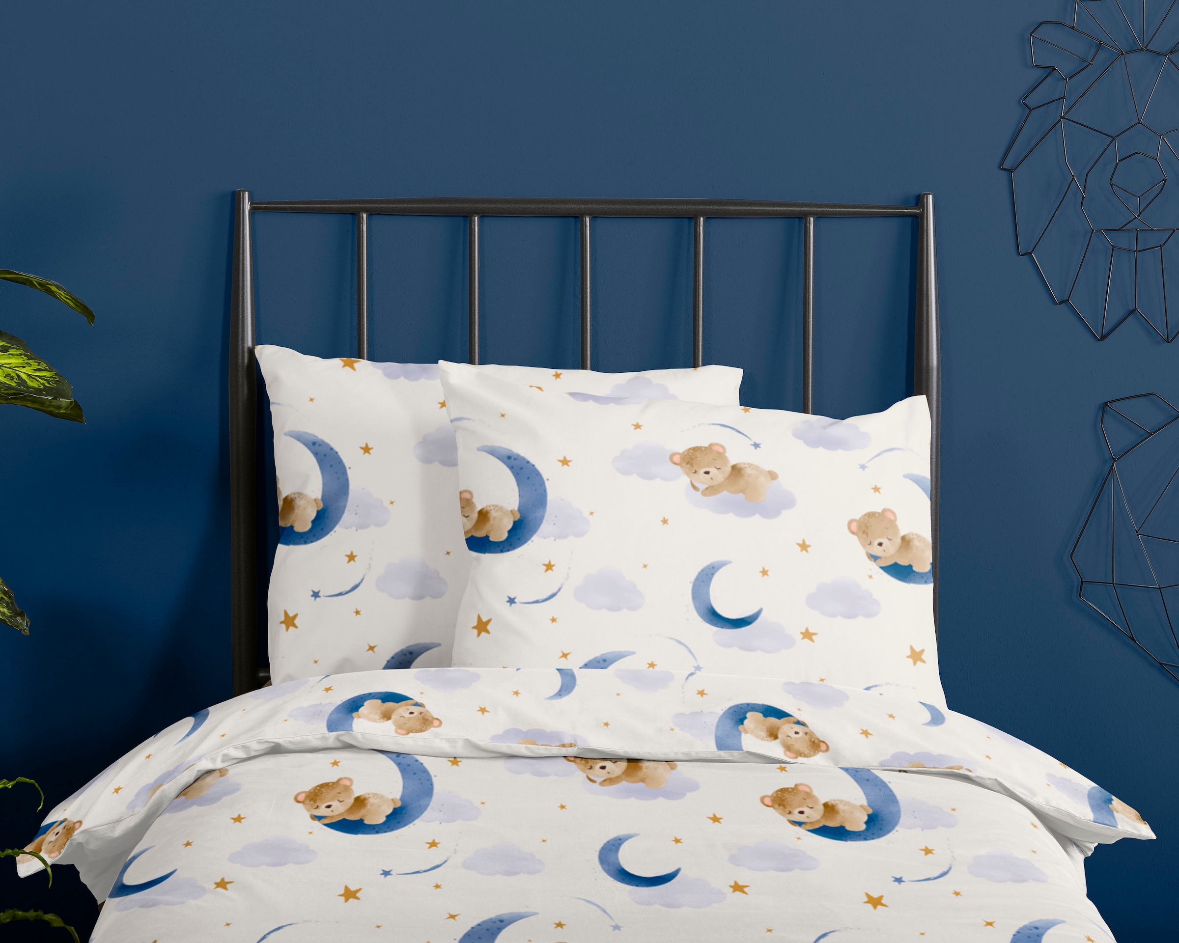 good morning Babybettwäsche »Sleeping Bear Junior«, 100% Baumwolle, 100x135, Reißverschluss, Wendeoptik, Baby, Bär, Natur