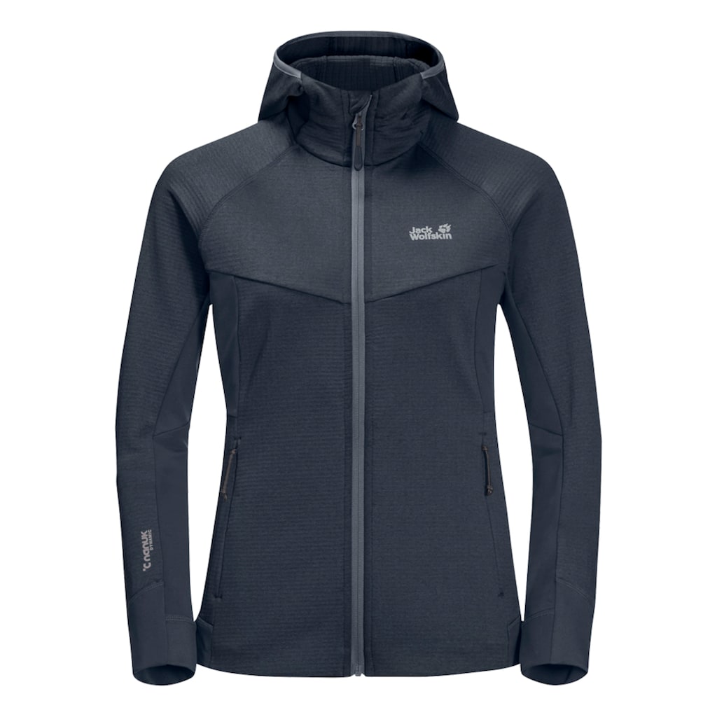 Jack Wolfskin Kapuzenfleecejacke »HYDRO GRID FLEECE W«, mit Kapuze